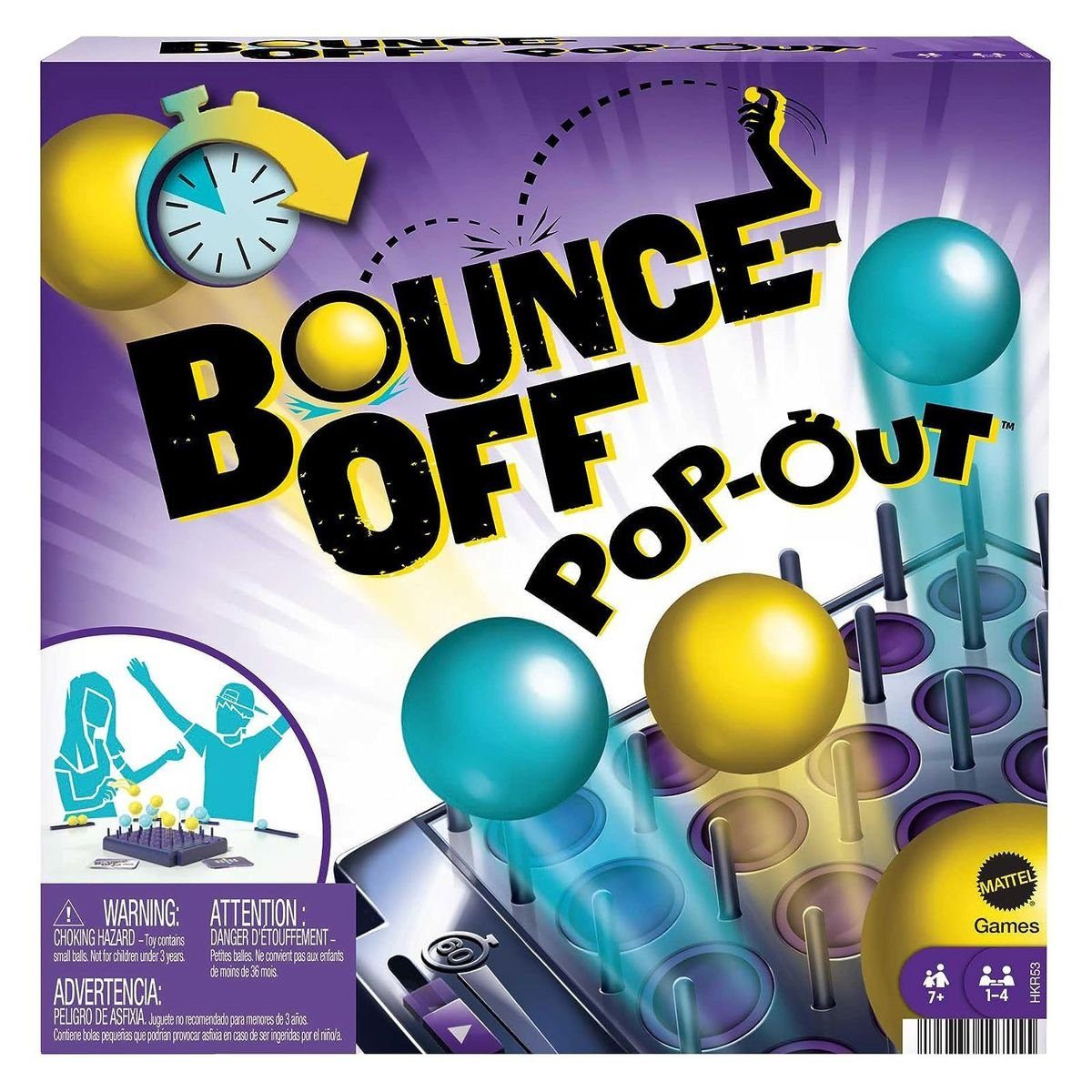Mattel® Spiel Mattel HKR53 - Bounce Off Pop-Out - Partyspiel, Familienspiel