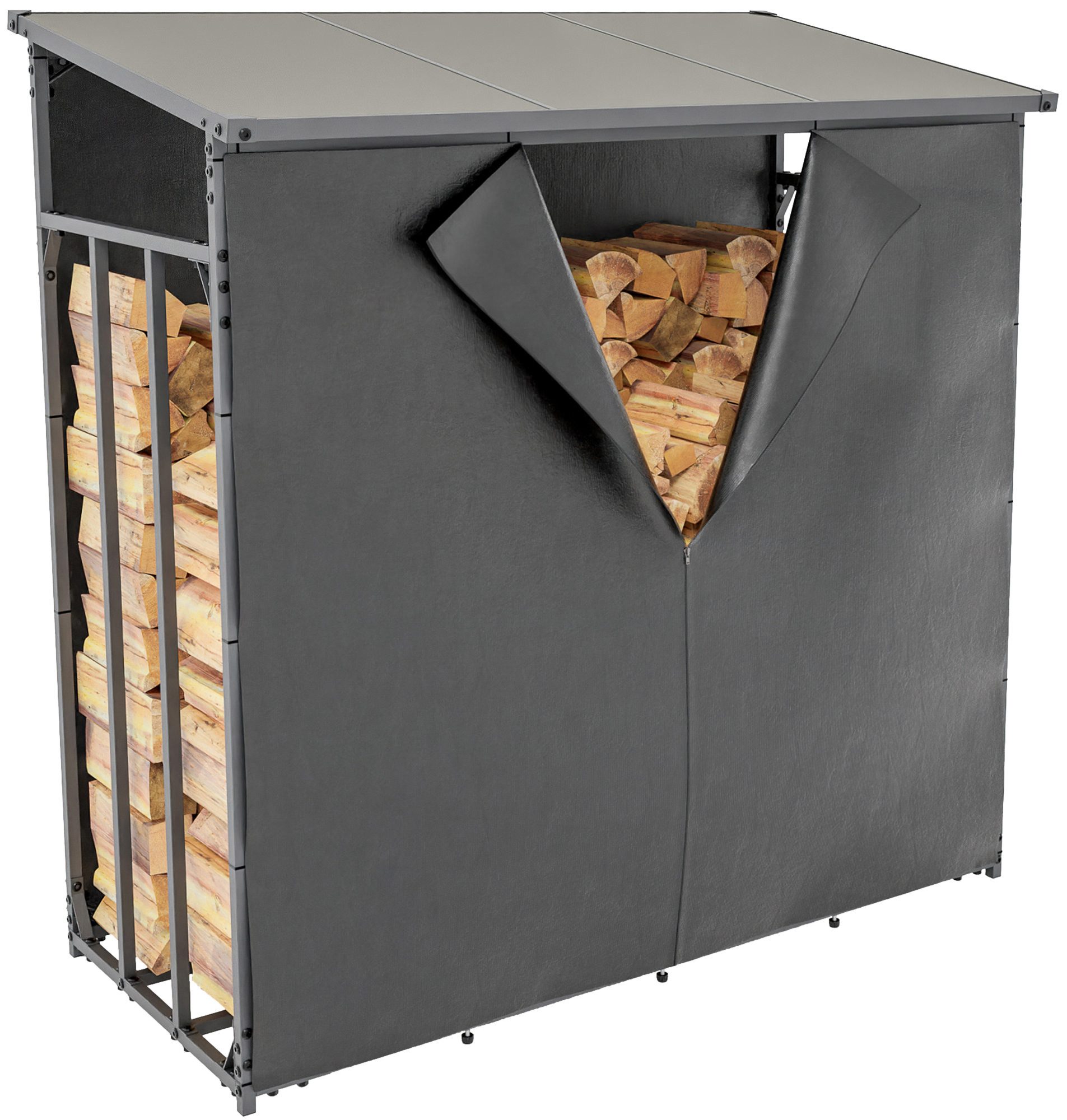 TPFLiving Kaminholzregal Sorin, BxTxH:143x70x145 cm, (Abgeschrägtes günstig online kaufen