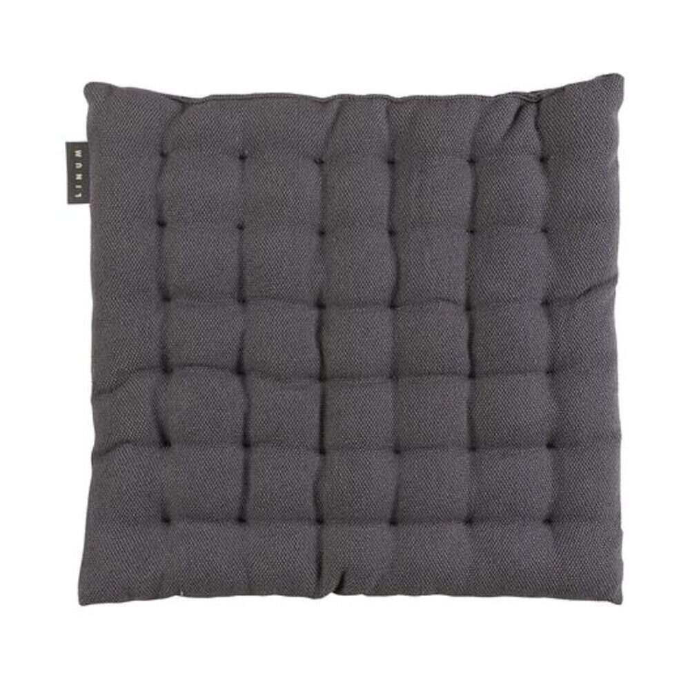Linum Sitzkissen Sitzkissen 40x40 cm Pepper granitgrau, Sitzkissen, 40,00cm, Baumwolle, grau