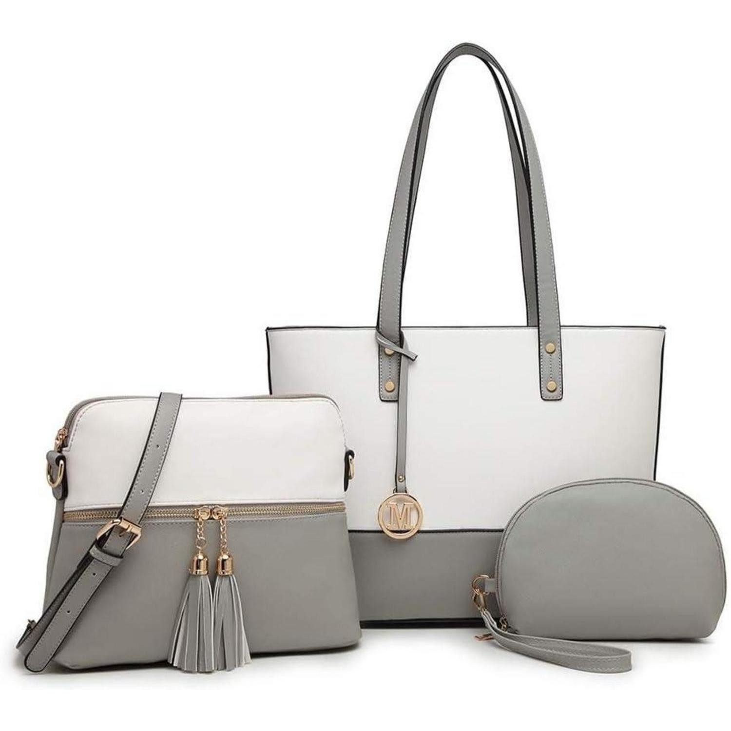 Handtasche Damen Handtasche Henkeltasche 3 Stück Sets große Shopper Tote
