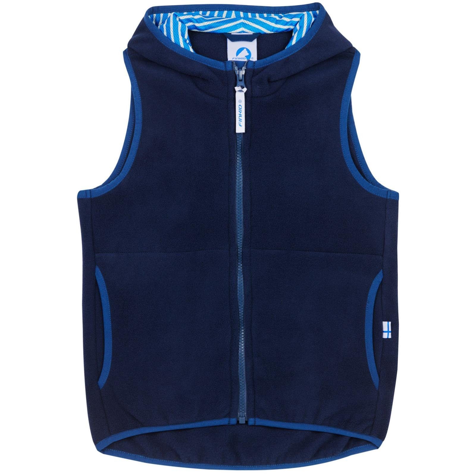 Funktionsweste Finkid Poppeli Weste Navy/Denim Fleeceweste Zip-in Weste Kinderweste