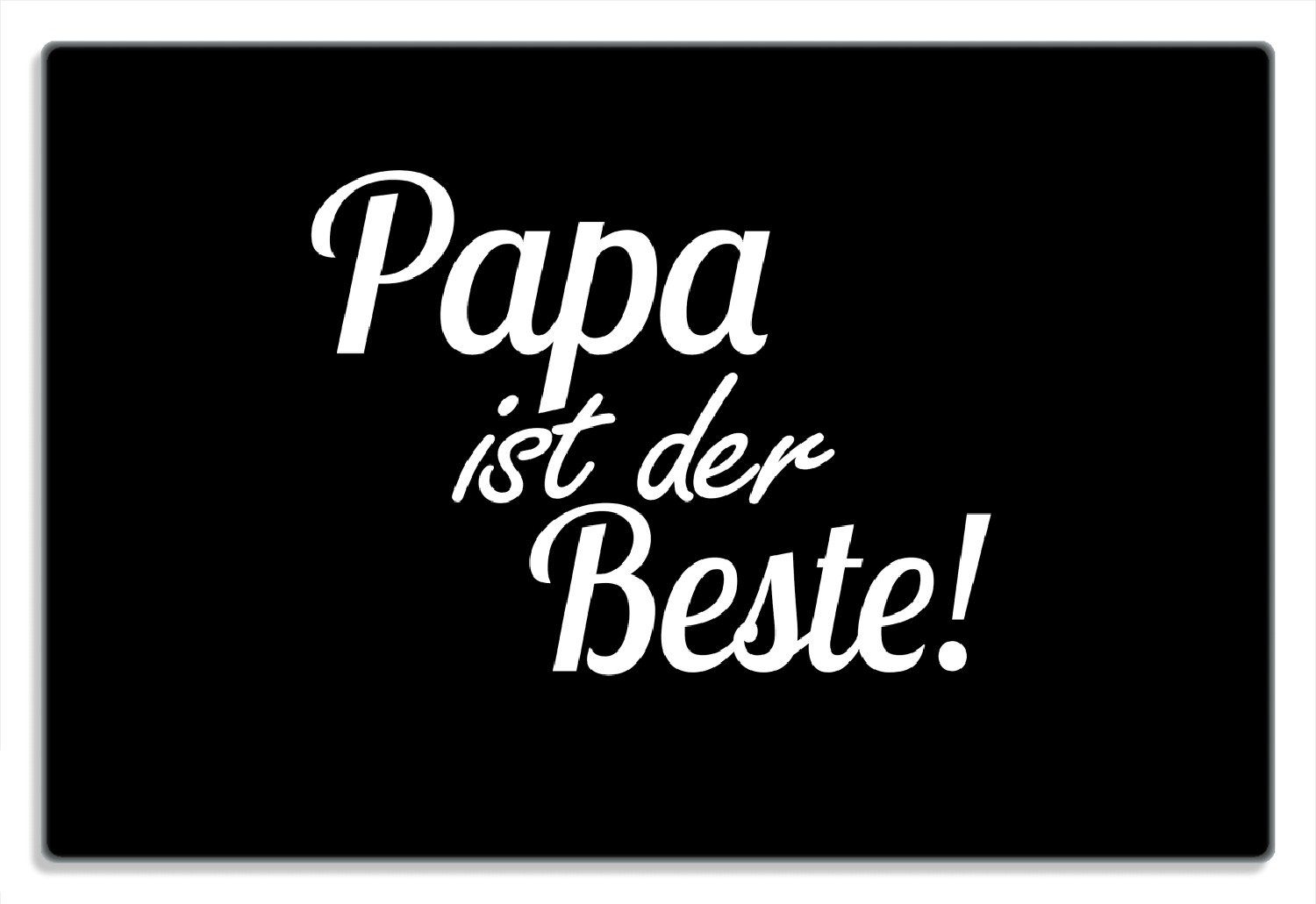 Wallario Frühstücksbrett Papa ist der Beste, (inkl. rutschfester Gummifüße 4mm, 1-St), 20x30cm