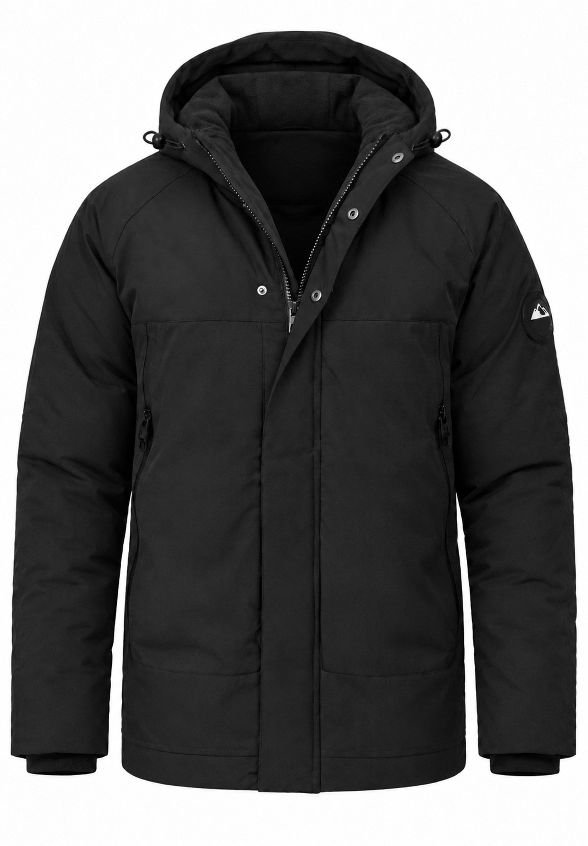 OneRedox Winterjacke mit Kapuze als Pufferjacke - Steppjacke Herren Outdoor Jacke für den Winter mit Fleece-Gefütterter Kapuze