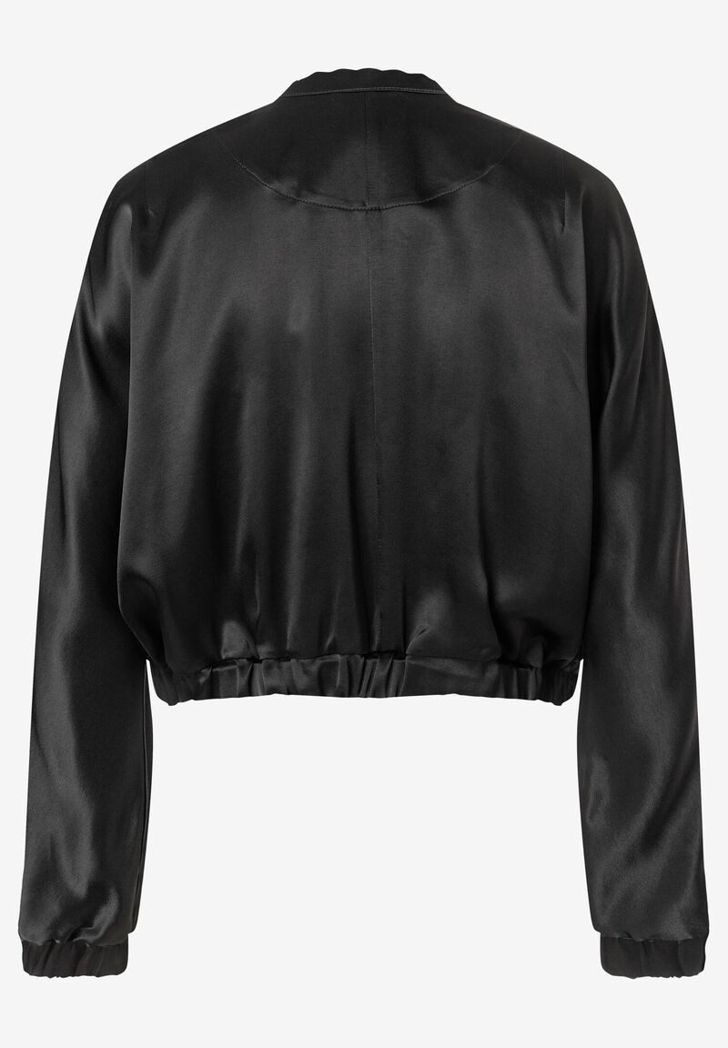 Satin-Blouson, schwarz, Frühjahrs-Kollektion günstig online kaufen