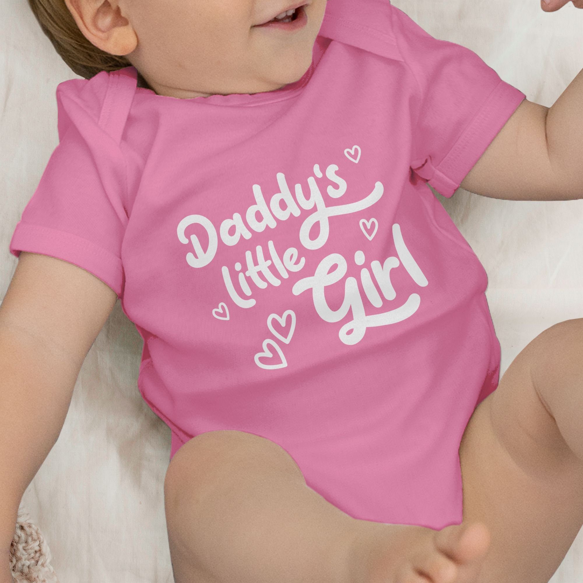 Vatertag Shirtbody Daddy's Baby süß 2 Geschenk Girl weiß Pink Shirtracer little