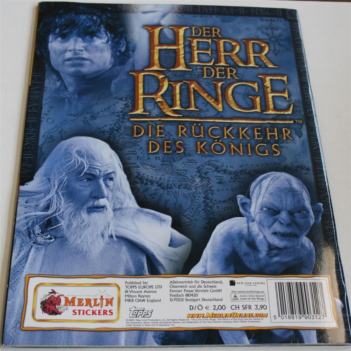 Topps Bücher-Adventskalender der Herr der Ringe, die Rückkehr des Königs - Sammelsticker - Album