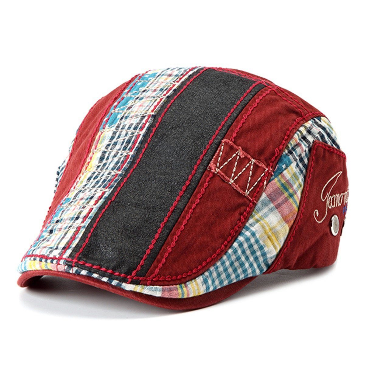 Sporty Flat Cap Gatsby Patch Schirmmütze mit Schirm Schiebermütze