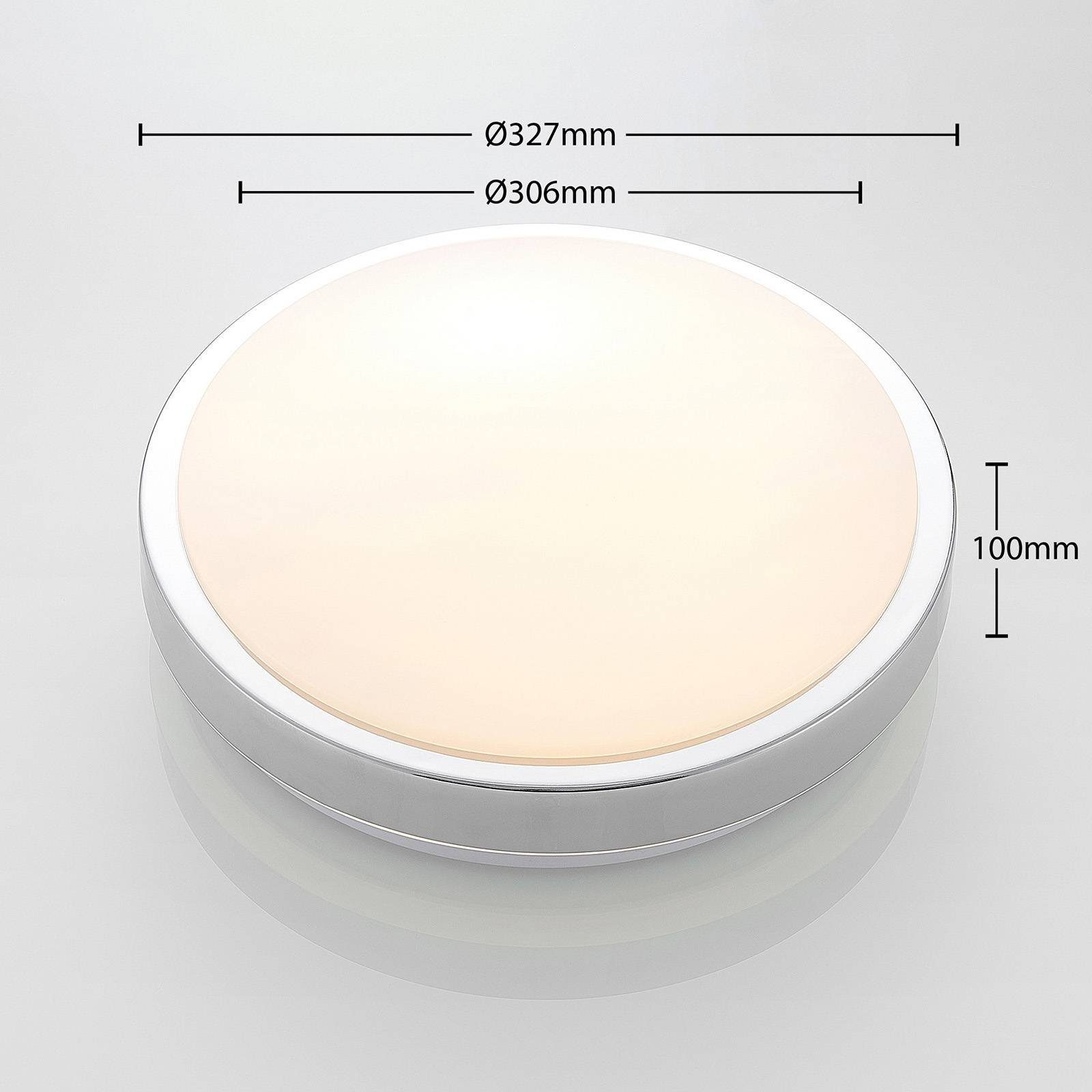 Lindby LED chrom, LED-Leuchtmittel weiß Deckenleuchte satiniert, 1 Modern, verbaut, Kunststoff, Metall, fest flammig, Camille, inkl. warmweiß