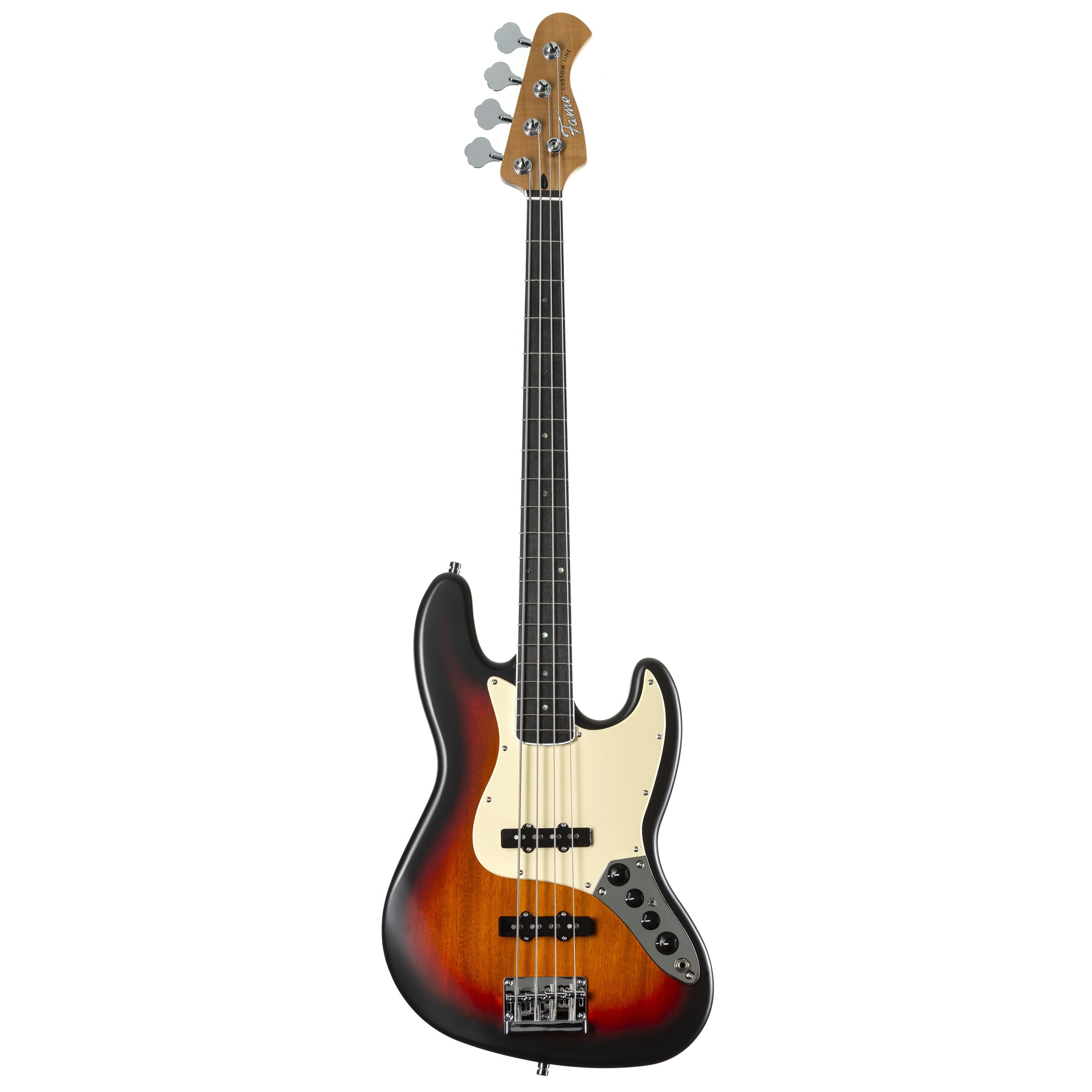 FAME E-Bass, E-Bässe, 4-Saiter E-Bässe, Custom JB 4 Sunburst - E-Bass