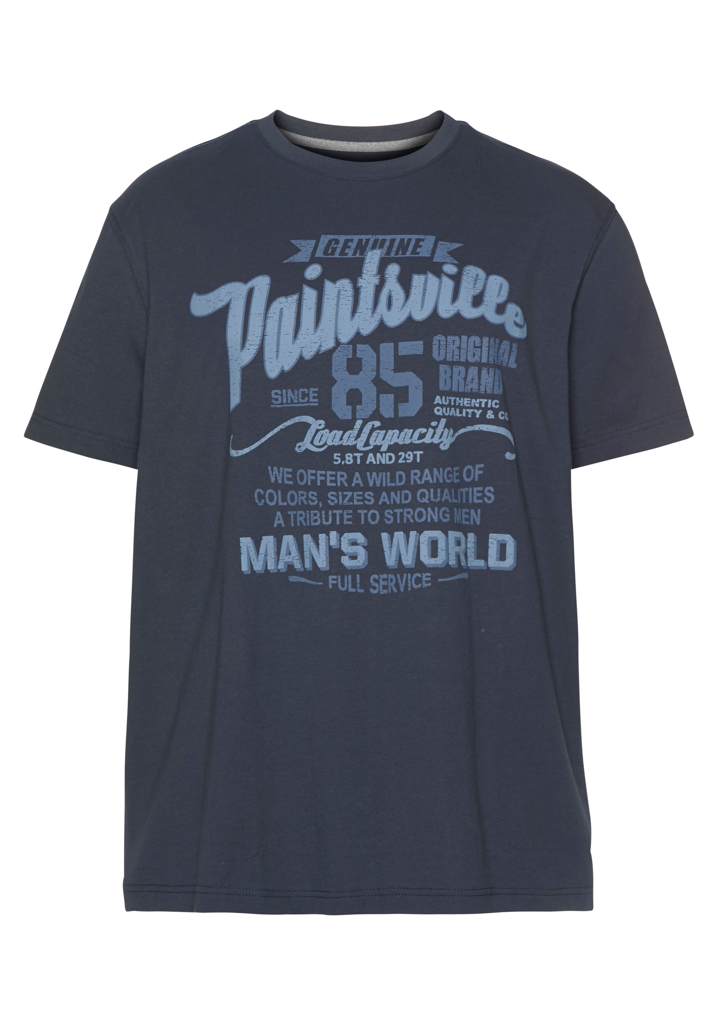 Print nachtblau Man's mit World T-Shirt