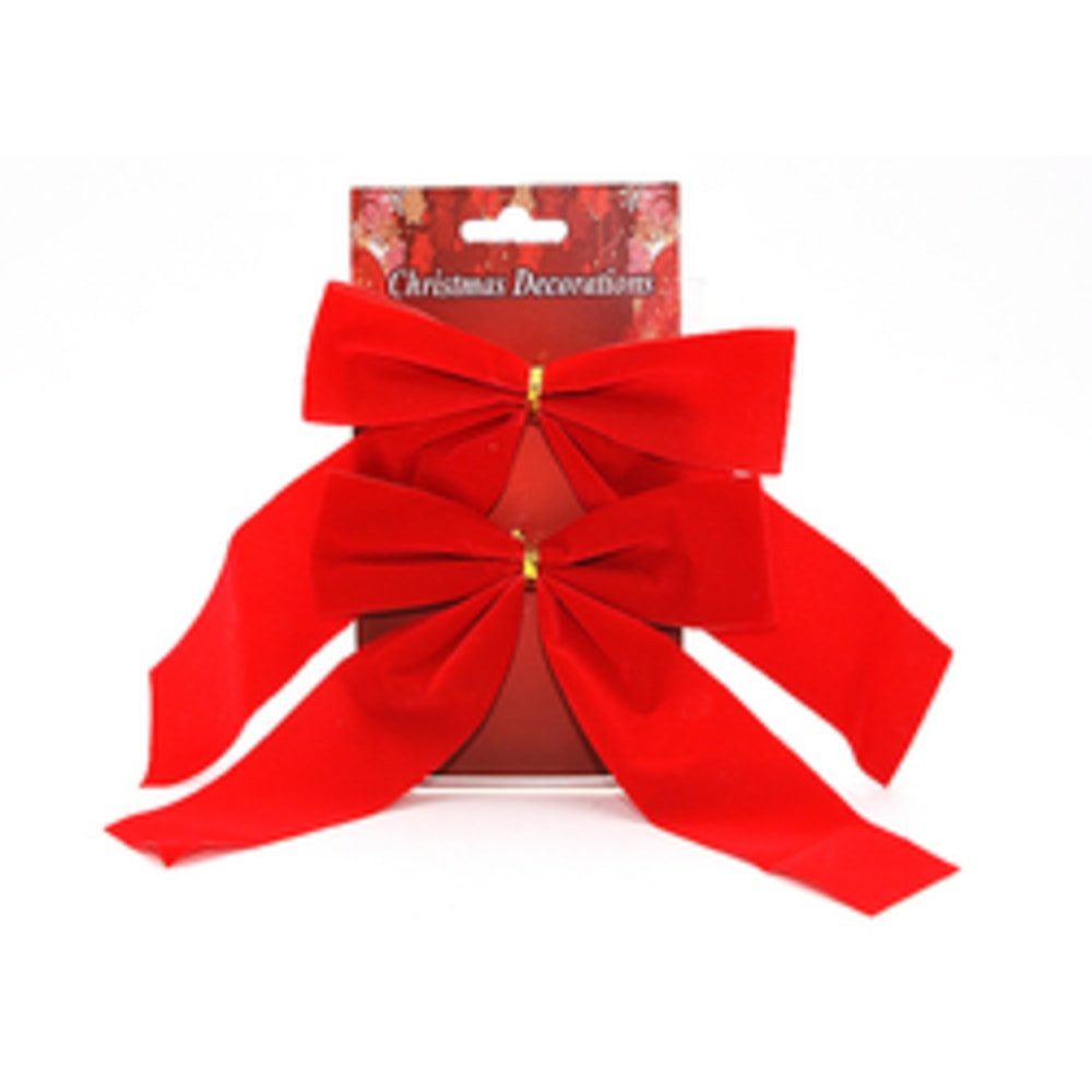 HundB Geschenkfolie 2 Rote Samt Dekoschleifen, 150x190mm, für Geschenke, (2St), Geschenkband Dekoschleife Zierschleife Schleifenband Samtschleife Deko