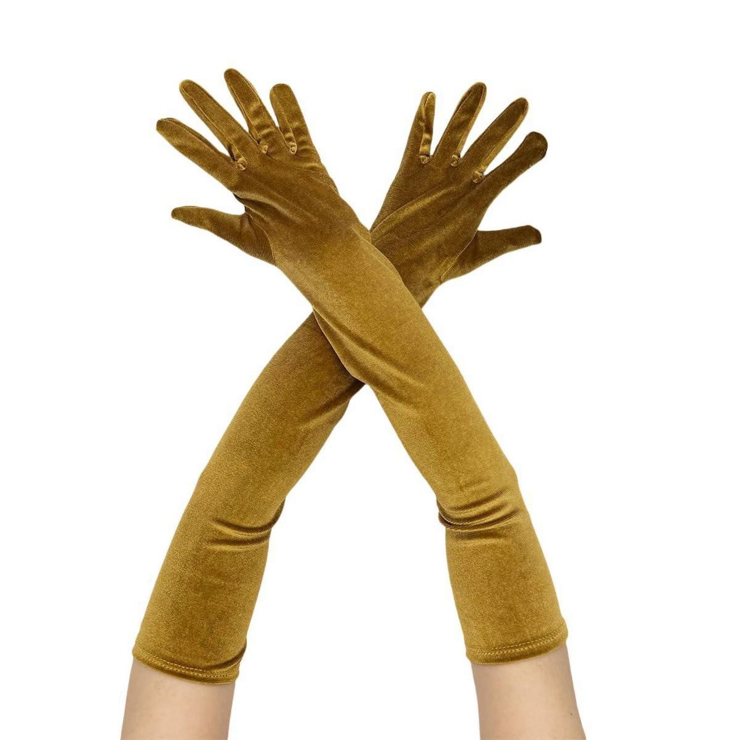 LuxusKollektion Abendhandschuhe Handschuhe Samt Lang Damen Elegant Abend Retro 53cm (1-St)