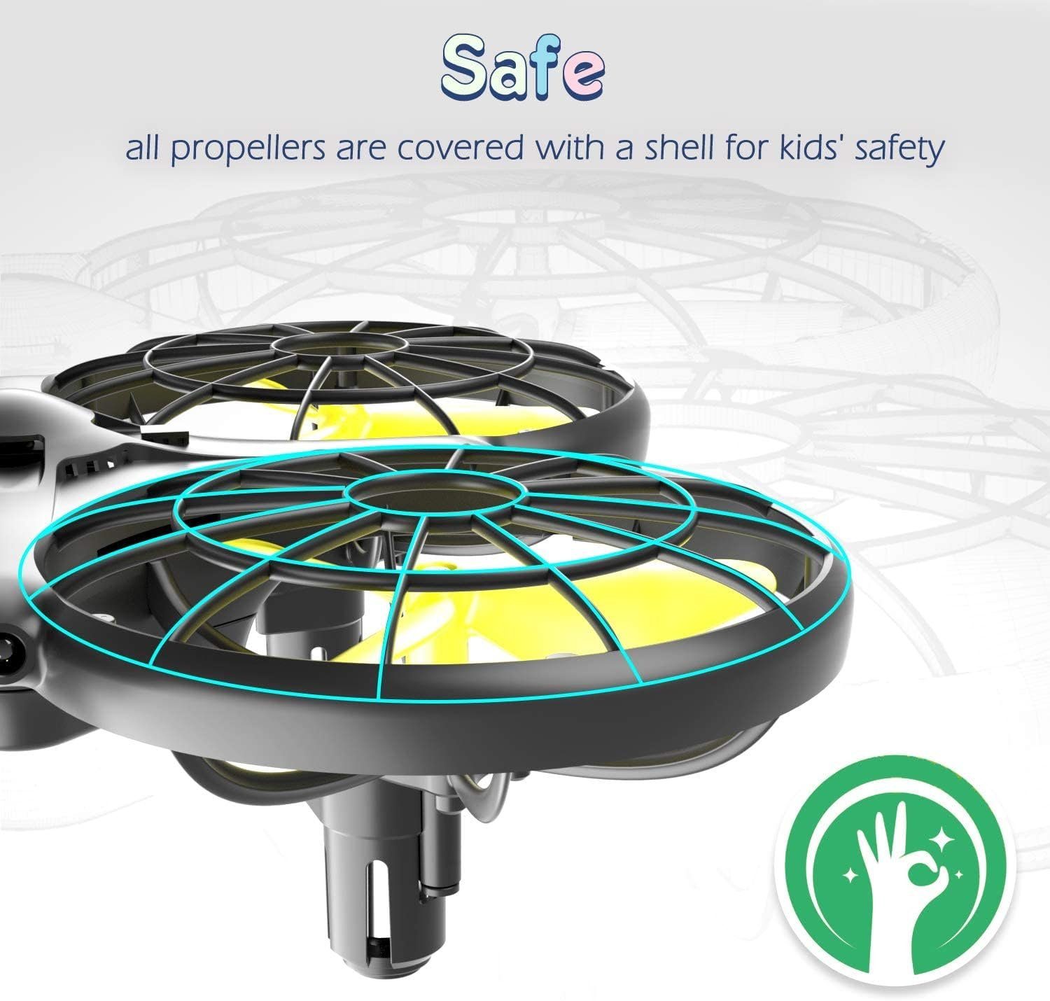 Loolinn Drohne Flugzeit) Quadrocopter, (Kinder - Drohne 20 RC 360° Flips, Mini Min