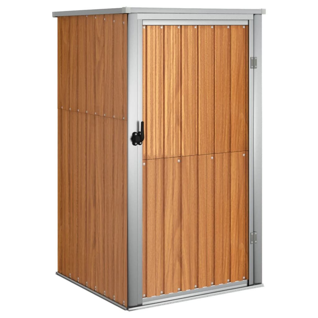 vidaXL Garten-Geräteschrank 88 x 89 x 161 cm Gartenschrank Metall Gerätehaus Braun 88x89x161 cm V