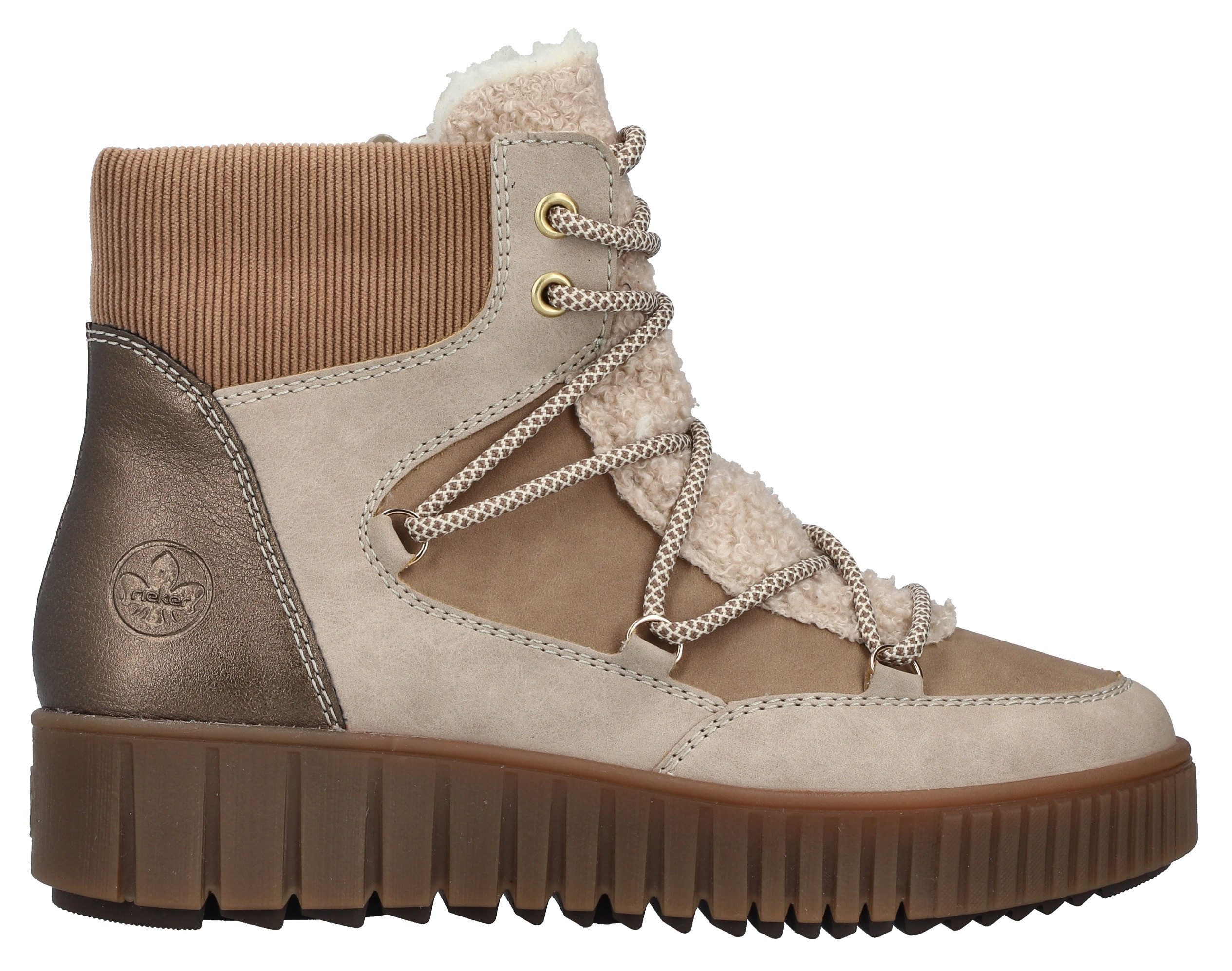 Rieker Winterboots Schnürboots, Plateauboots, mit Warmfutter