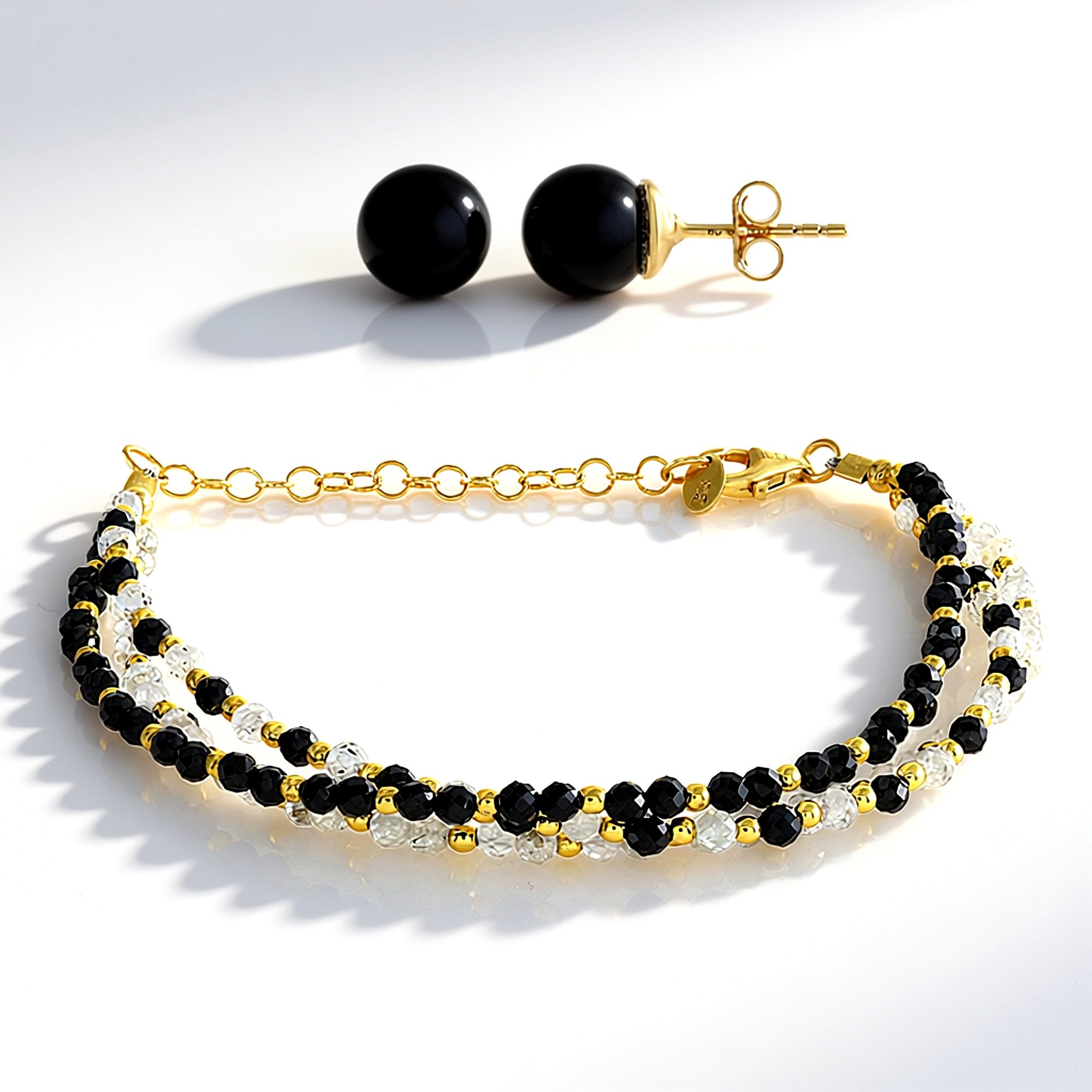 Cavill Schmuckset Cavill Silber Schmuck mit schwarzem Onyx, Hämatit & Zirkon 44,87 ct (1-tlg)