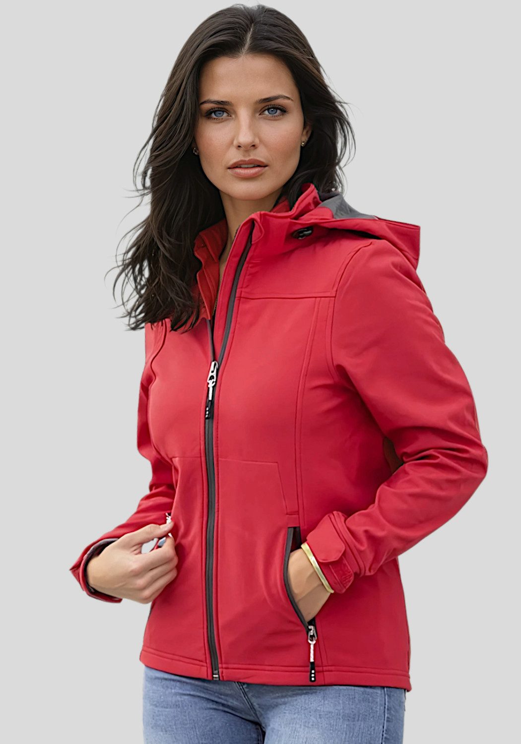 Elevate Life Softshelljacke Outdoorjacke mit Kapuze wasserdicht, winddicht, günstig online kaufen