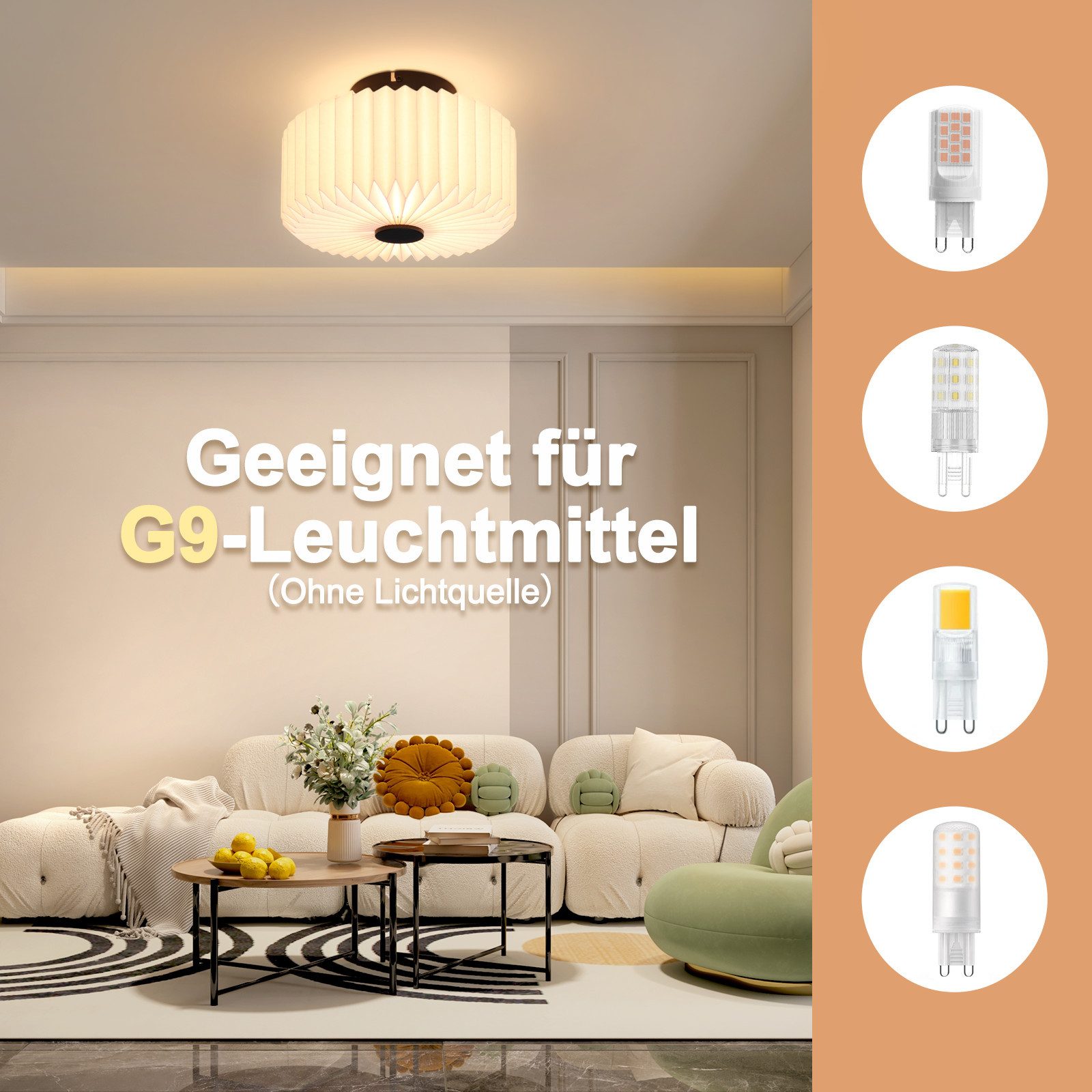 Nettlife Deckenleuchte Küche Vintage Weiß G9 günstig online kaufen