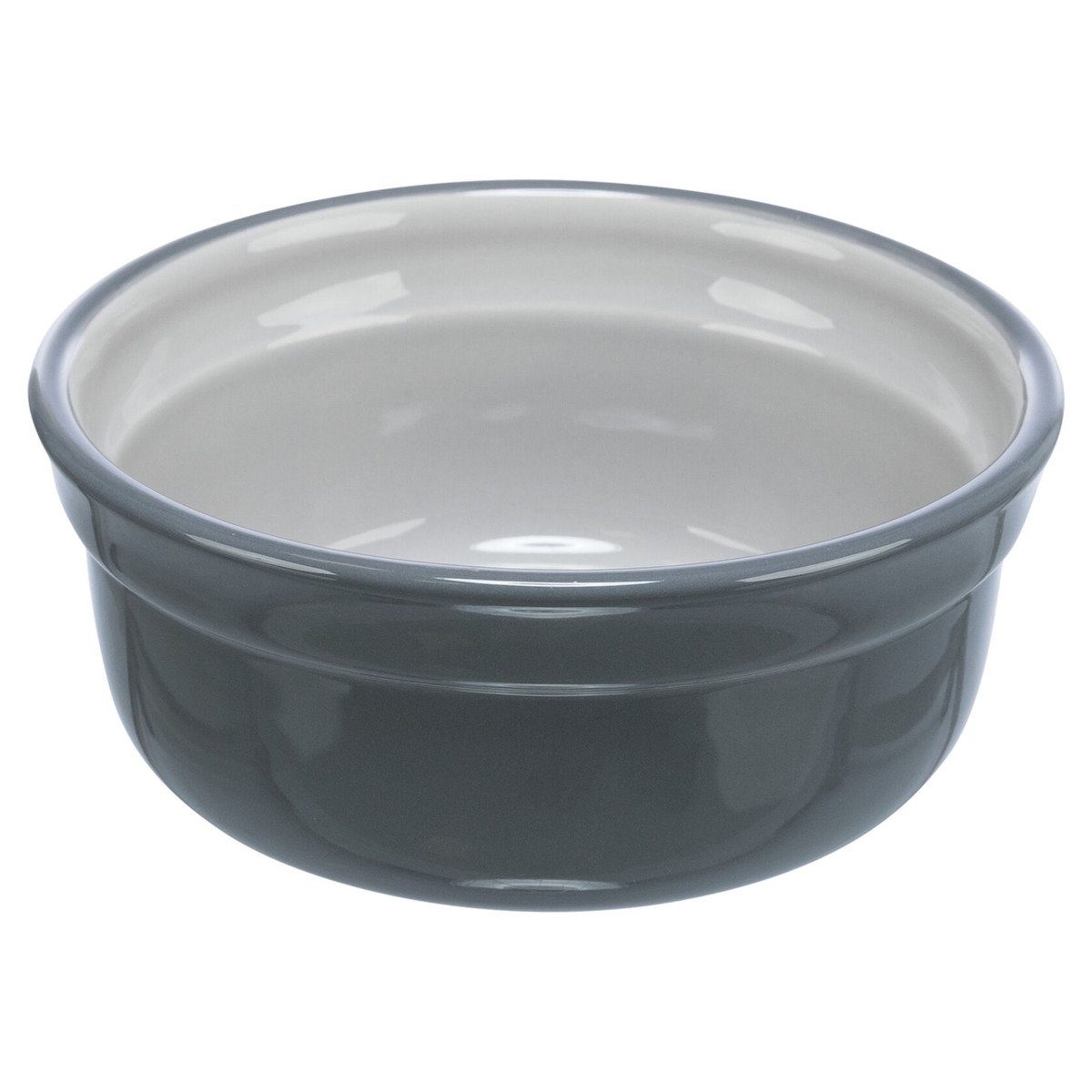 TRIXIE Futterbehälter Keramiknapf grau/hellgrau, Fassungsvermögen: 600 ml / Durchmesser: 15 cm
