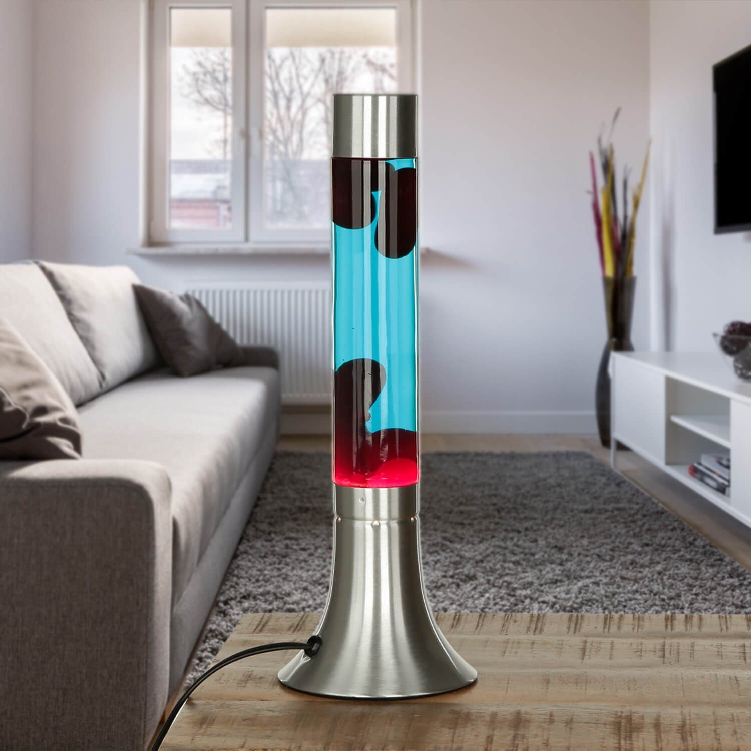 Licht-Erlebnisse Lavalampe YVONNE, Warmweiß, Tischlampe Blau günstig online kaufen