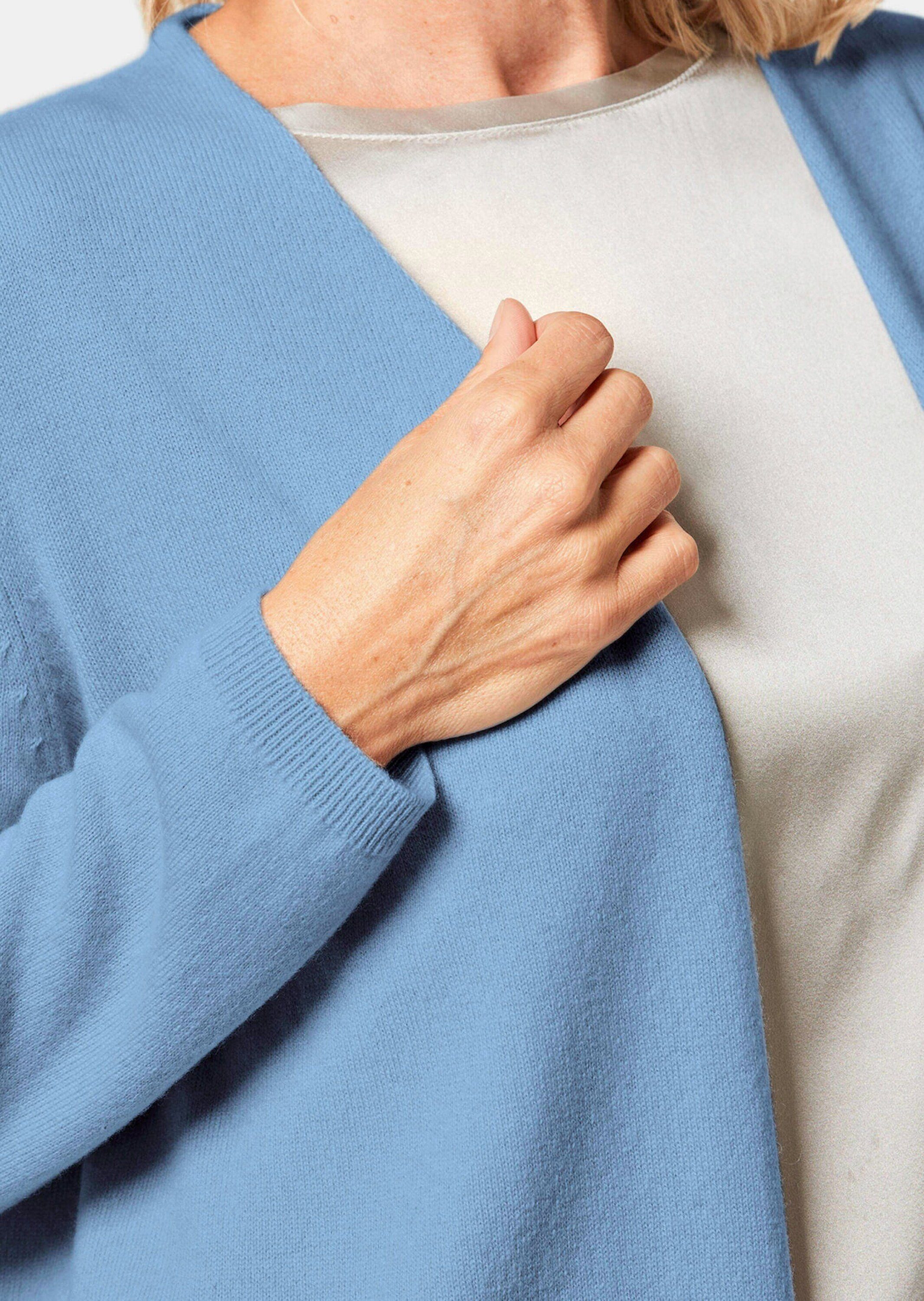 GOLDNER Strickjacke Cardigan in langer offener Form Elegante Longjacke aus 100% Kaschmir für kühle Tage
