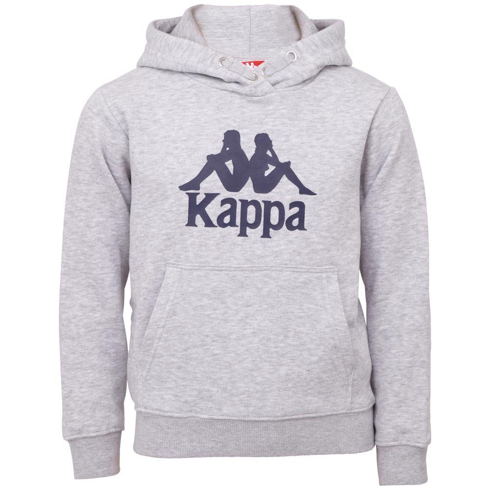 grey mit Logoprint Kappa - plakativem melange Kapuzensweatshirt