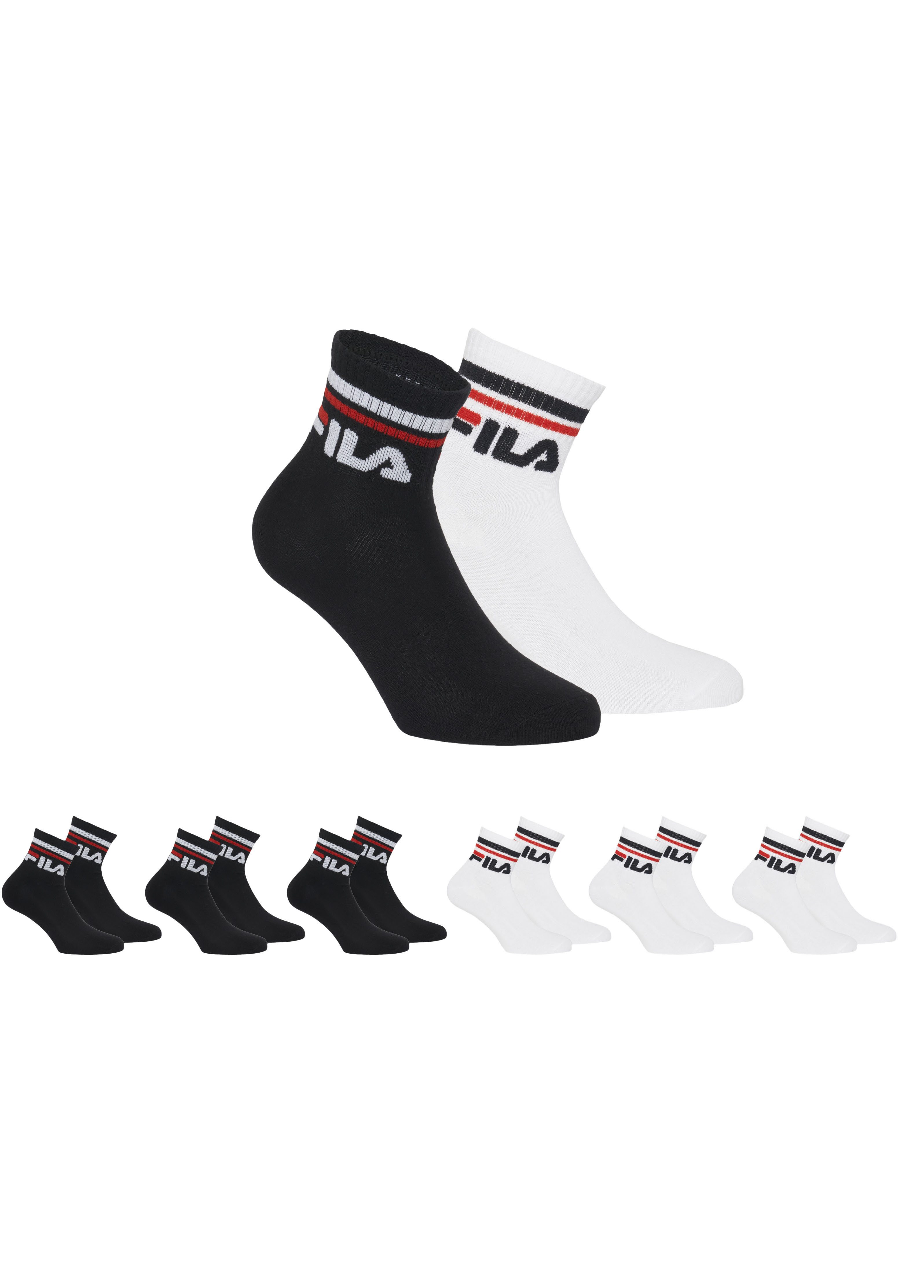 Fila Kurzsocken UNISEX QUARTER PLAIN SOCKS (6-Paar) mit Logo-Schriftzug günstig online kaufen