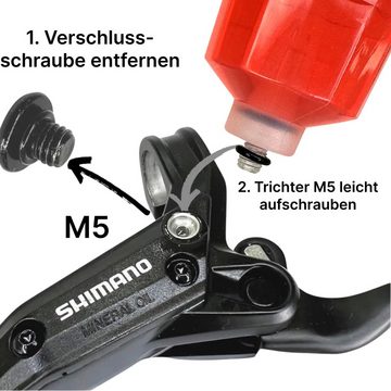 Fantic26 Fahrrad-Montageständer 500ml Shimano Mineral ÖL + Service Entlüftungs Kit M5 Befüllbecher