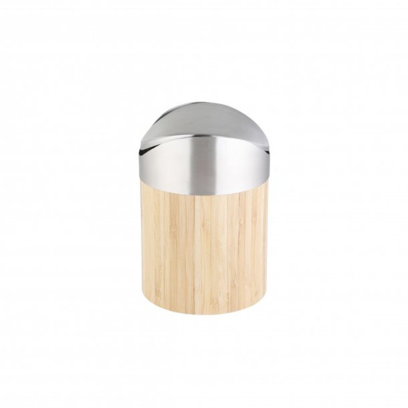 axentia Kosmetikeimer Bonja, mit Schwingdeckel 800 ml, aus Bambus & Edelstahl