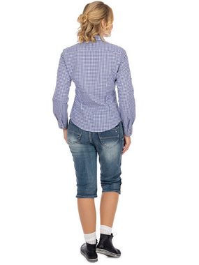 OS-Trachten Trachtenbluse Bluse ANTONELLA kornblau