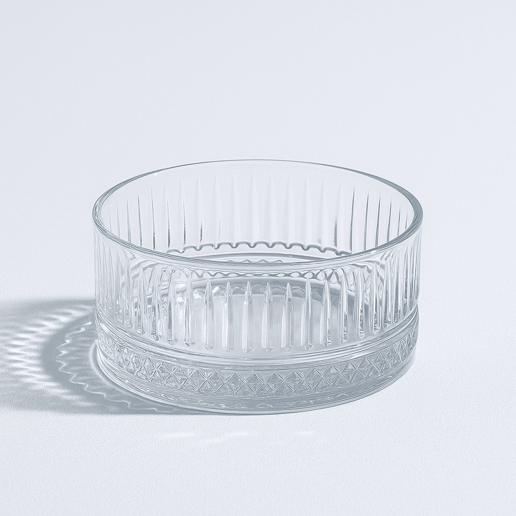 Pasabahce Schale Elysia Glasschale – 510 ml, Ø 13 cm, Glas, (2er-Set, 2-tlg), 2er-Set, 510ml, Rillendekor, stapelbar, spülmaschinengeeignet