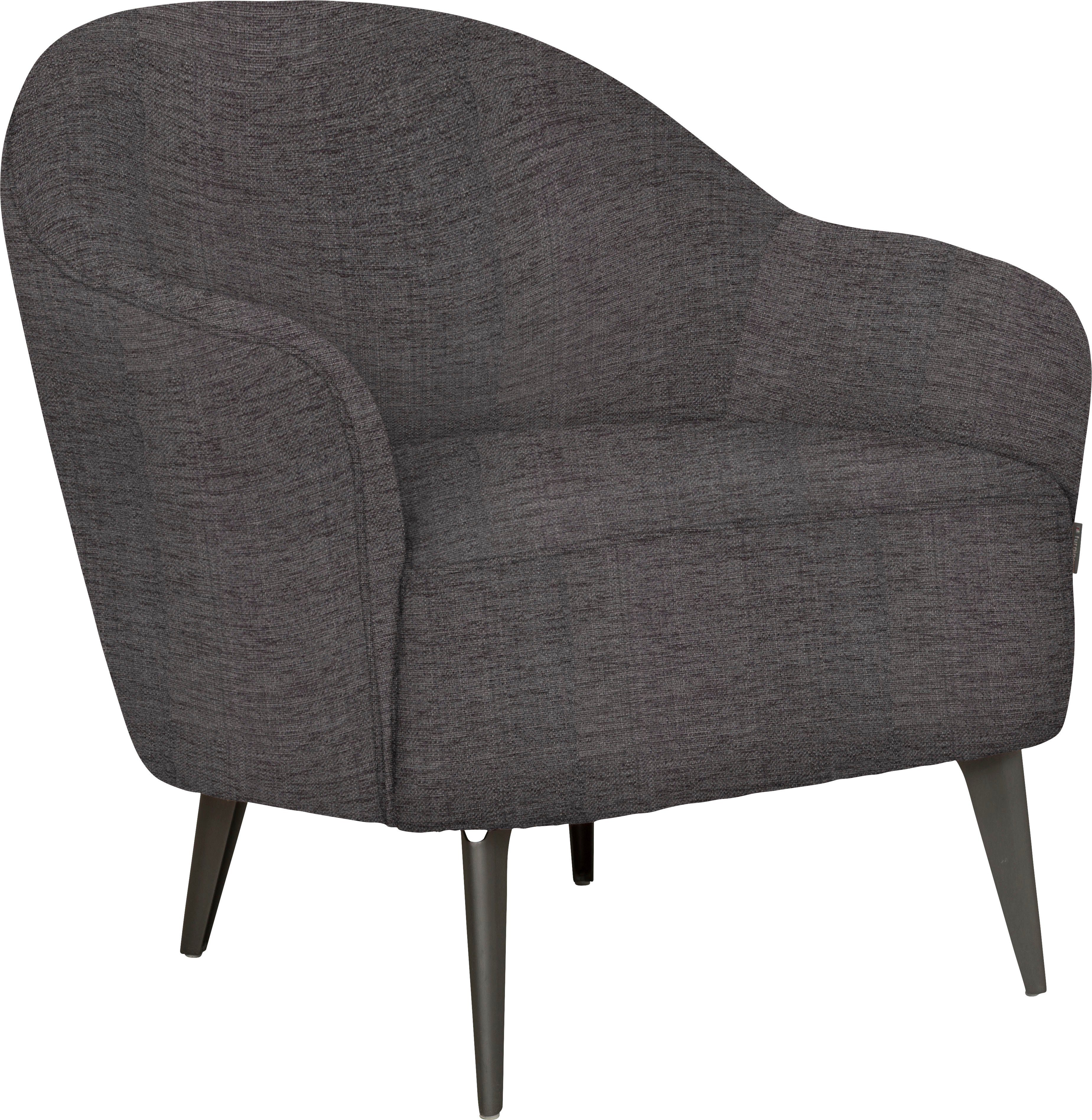 furninova Sessel Paloma, mit Chromfuß, im grau skandinavischen Design
