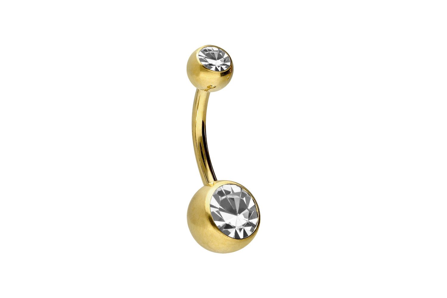 PIERCINGLINE Bauchnabelpiercing Titan Bananabell ZWEI KRISTALLE (Bananabell günstig online kaufen