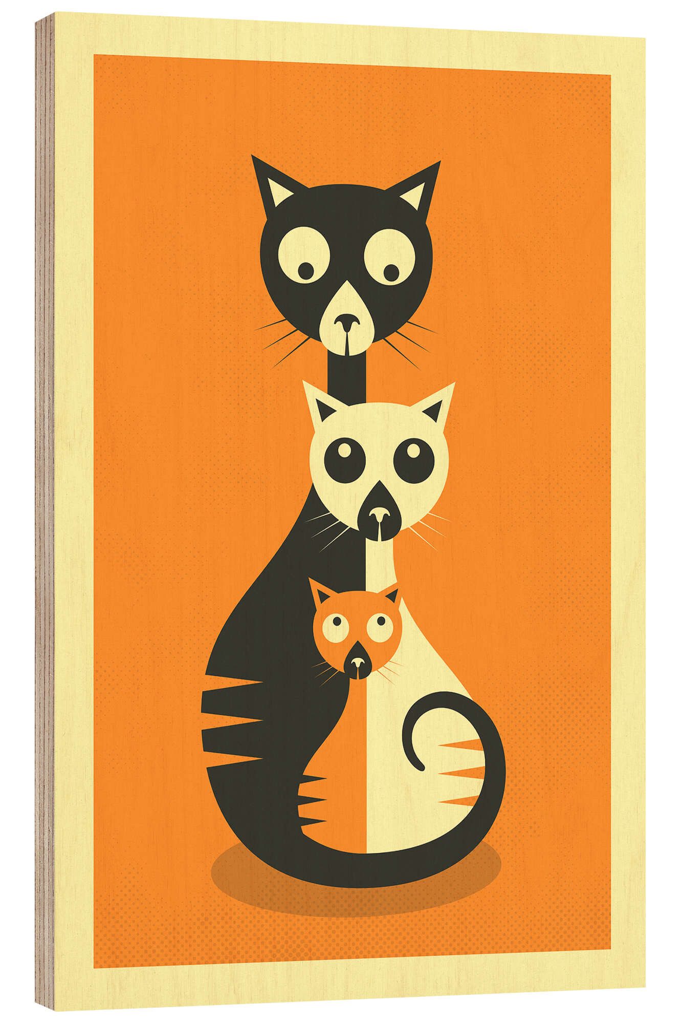 Posterlounge Wandbild DREI KATZEN, Jazzberry Blue, erhältlich als Poster, Leinwandbild, Wandsticker oder Acrylglasbild