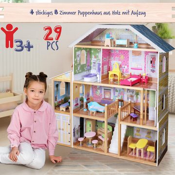 Infantastic Puppenhaus XXXL Puppenhaus Kinder Puppenvilla Puppenstube Dollhouse, (1-tlg)