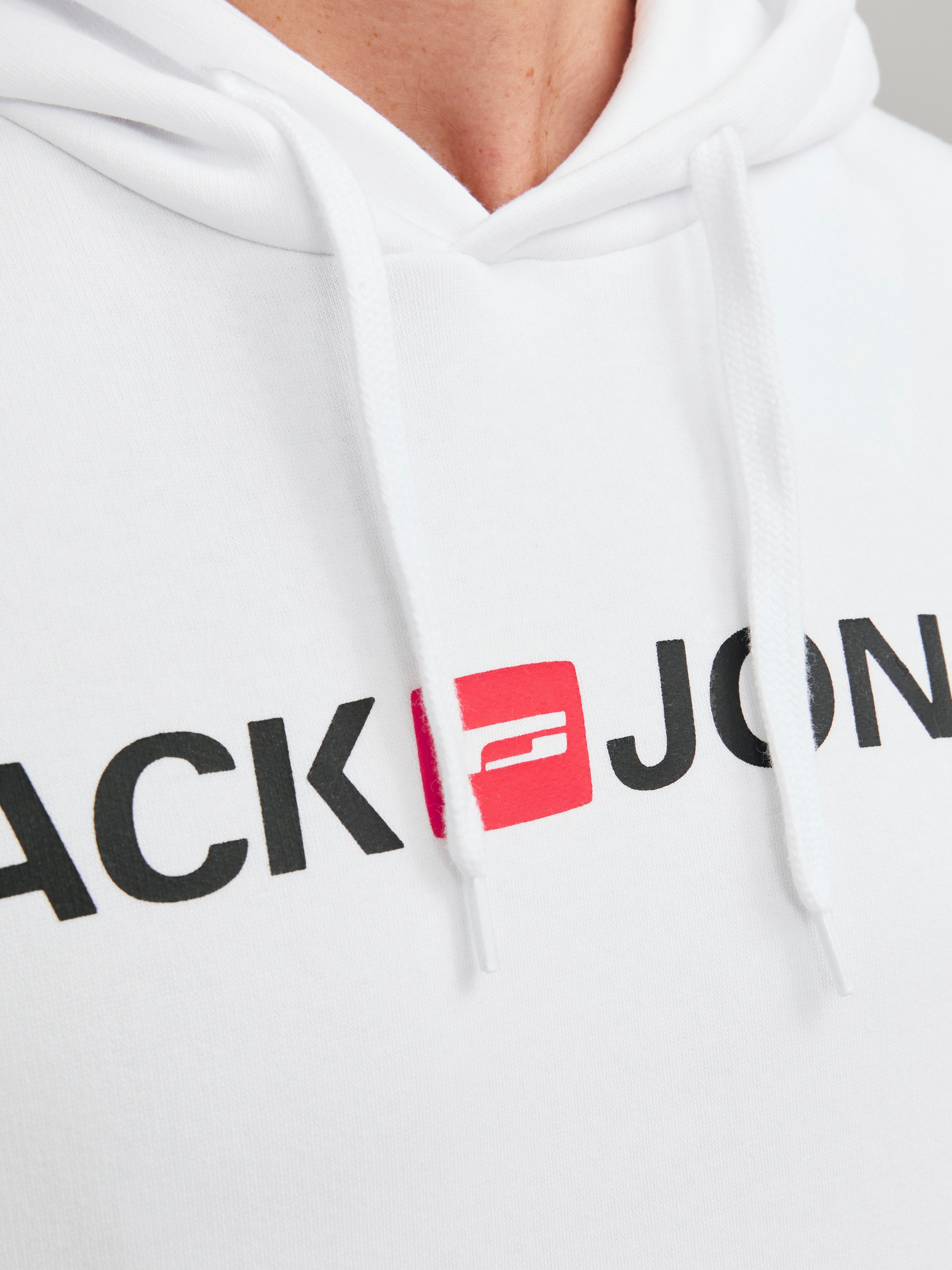 Jack & Jones Kapuzensweatshirt JJECORP Hoodie mit Logo und hohem Tragekomfort bedruckt, casual, regular fit, Baumwollmischung, Rundhals