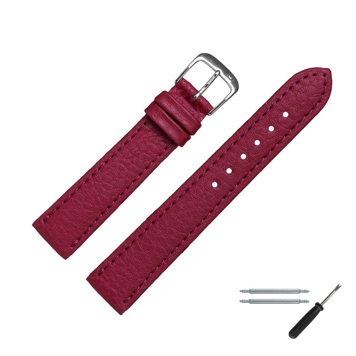 MARBURGER Uhrenarmband 18mm Kunststoff Vegan Rot günstig online kaufen