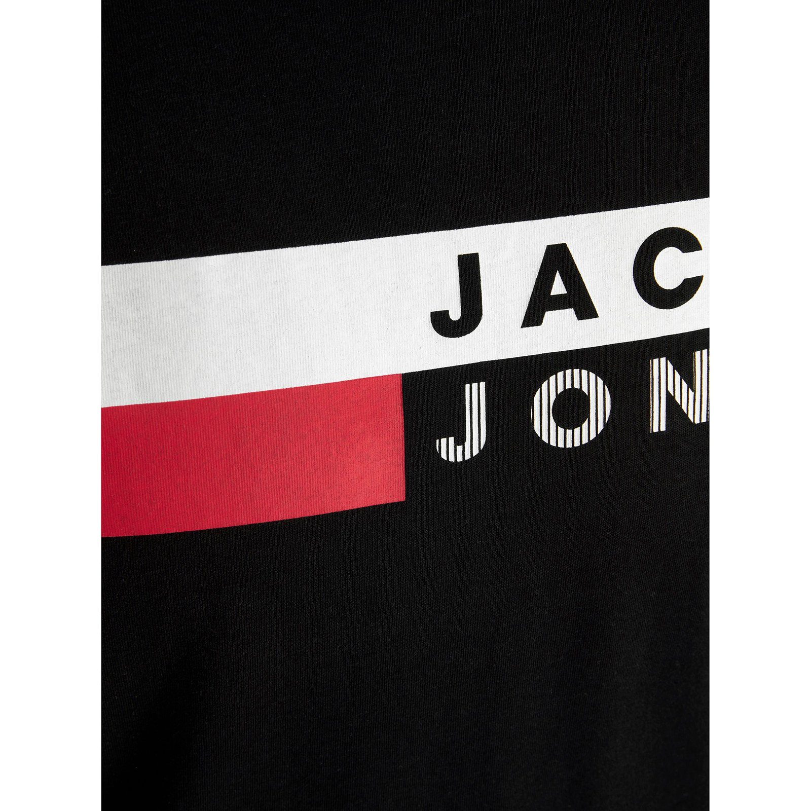 Jack&Jones Logo Jack Größen Rundhalsshirt JJECORP Herren T-Shirt schwarz Jones & Große