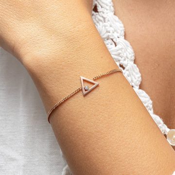 CAÏ Armband 925 Sterling Silber rosé vergoldet Dreieck Zirkonia