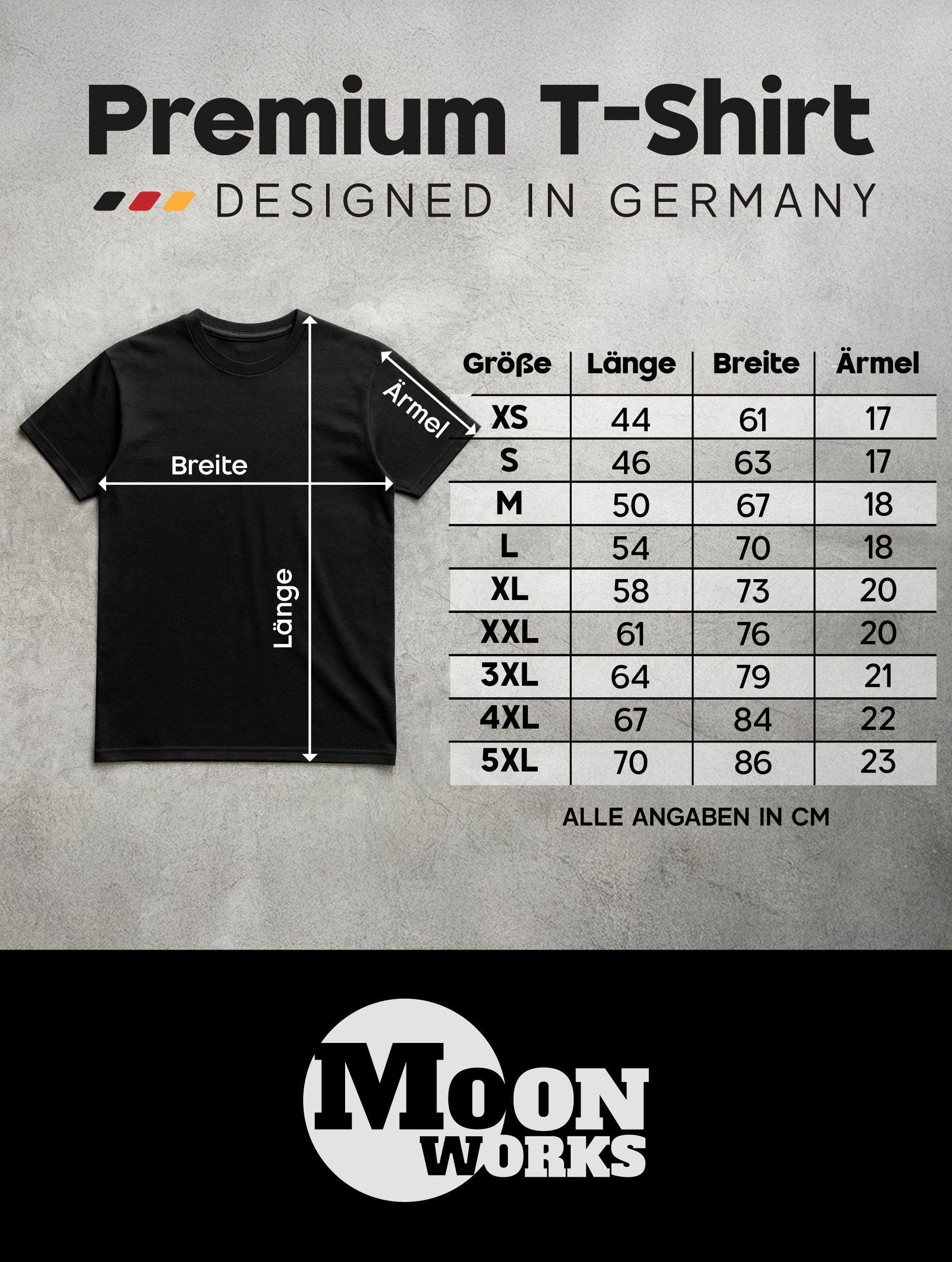 MoonWorks Print-Shirt Herren T-Shirt Fasching Karneval M Aufdruck Gruppenkostüm Verkleidung mit Print