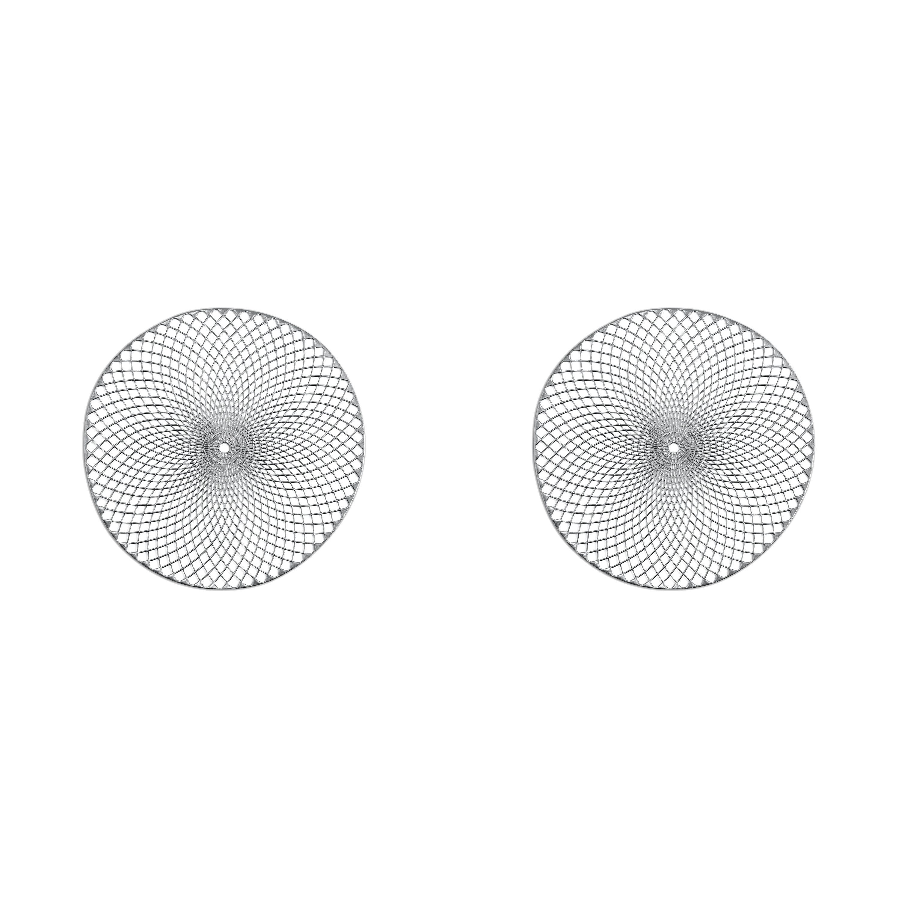 Basera® Platzset 2er-Platzset Ornament Kunststoff rund, (2-St), silber, Ø 36,5 cm