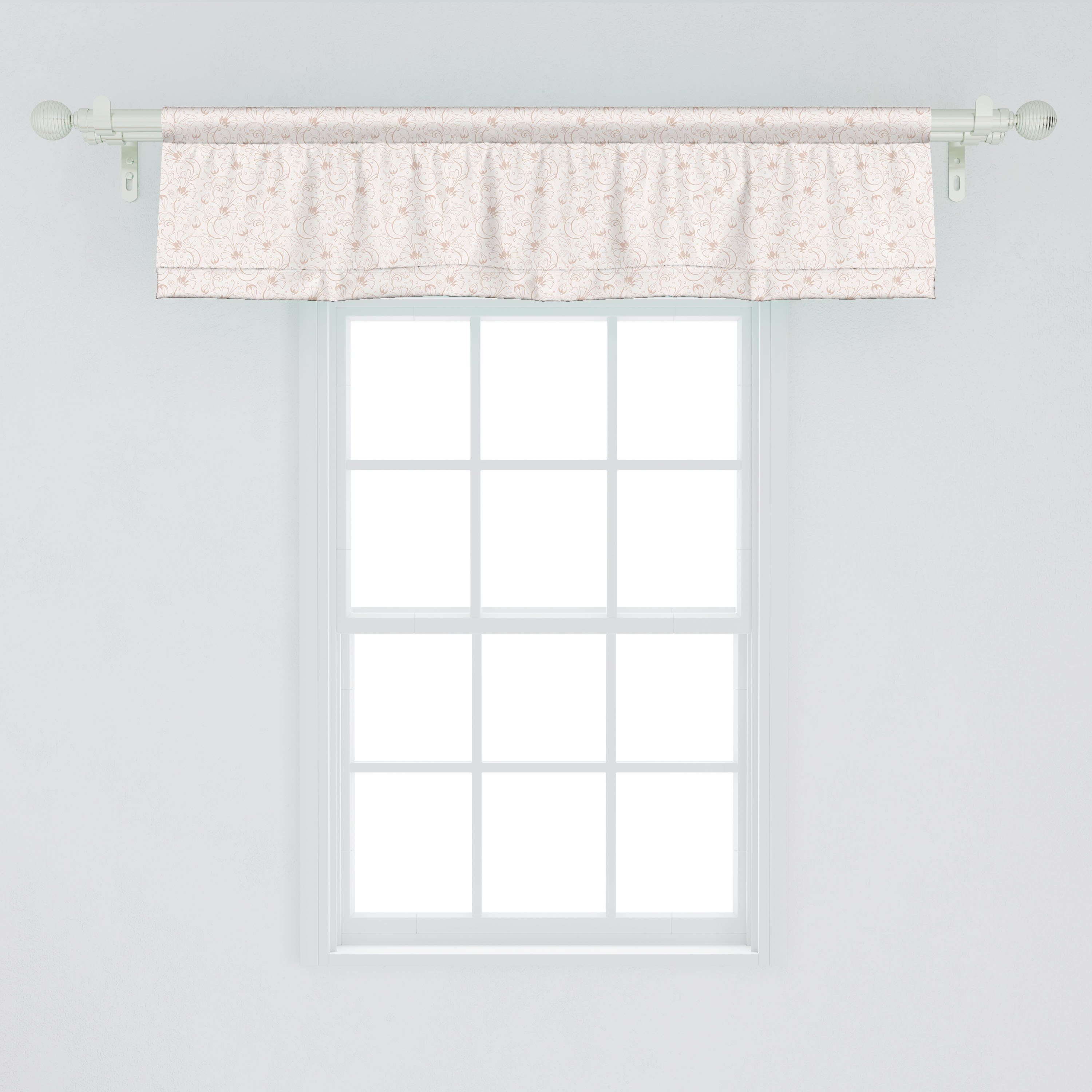 Scheibengardine Vorhang Volant für Jahrgang Stangentasche, Aufwändige Microfaser, Küche mit weichen Schlafzimmer Ton Blumen Dekor Abakuhaus