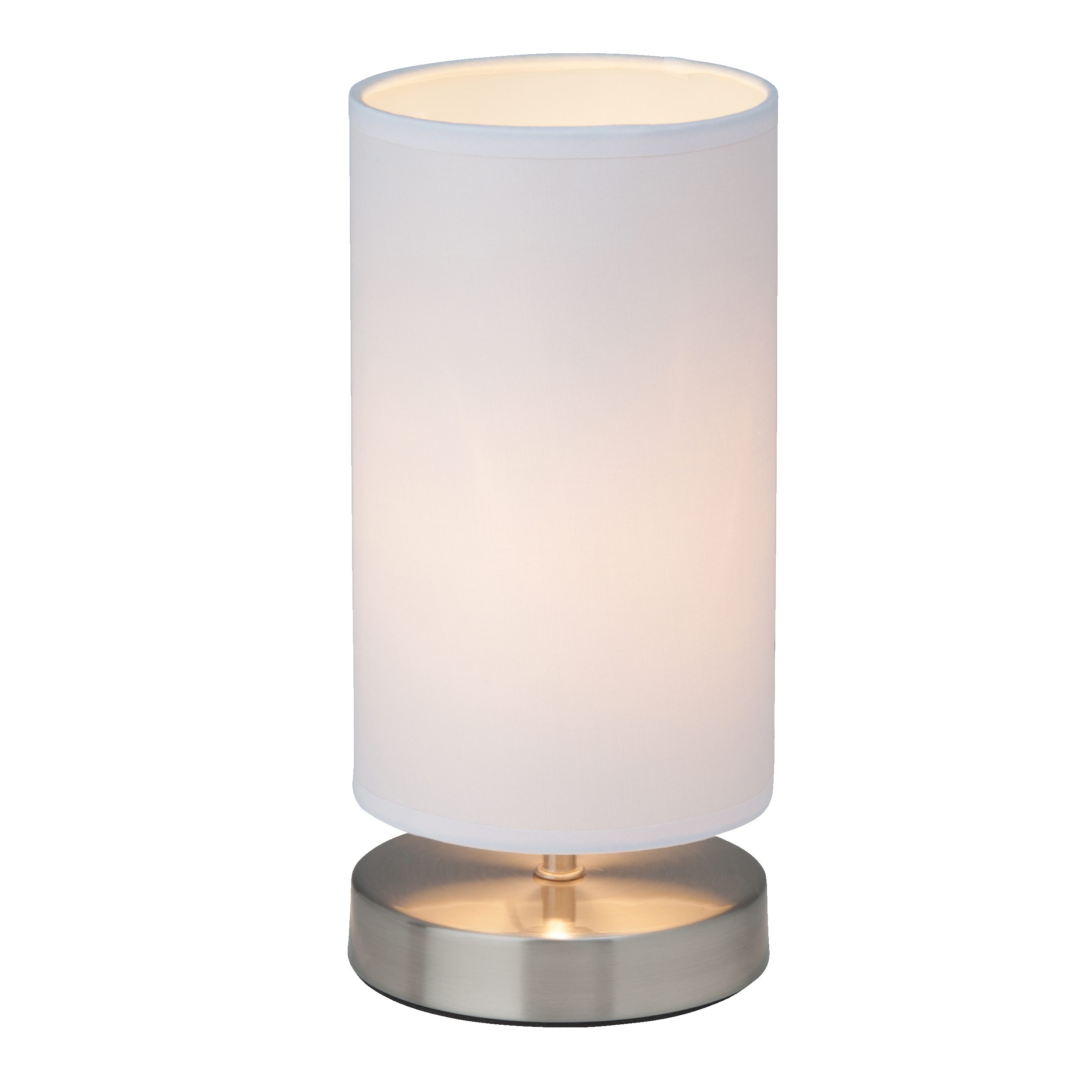 Lightbox Tischleuchte, ohne Leuchtmittel, Tischlampe mit dekorativem Stoffschirm und Schalter - Metall/Textil