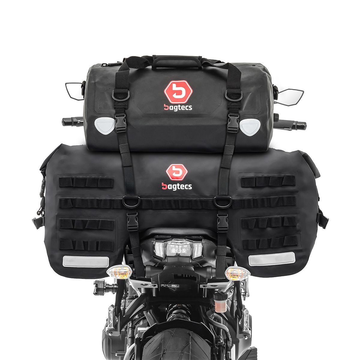 Bagtecs Reisetasche Motorrad Hecktasche Set # SX70 + XF30 Volumen 100 L Drybag Wasserdicht
