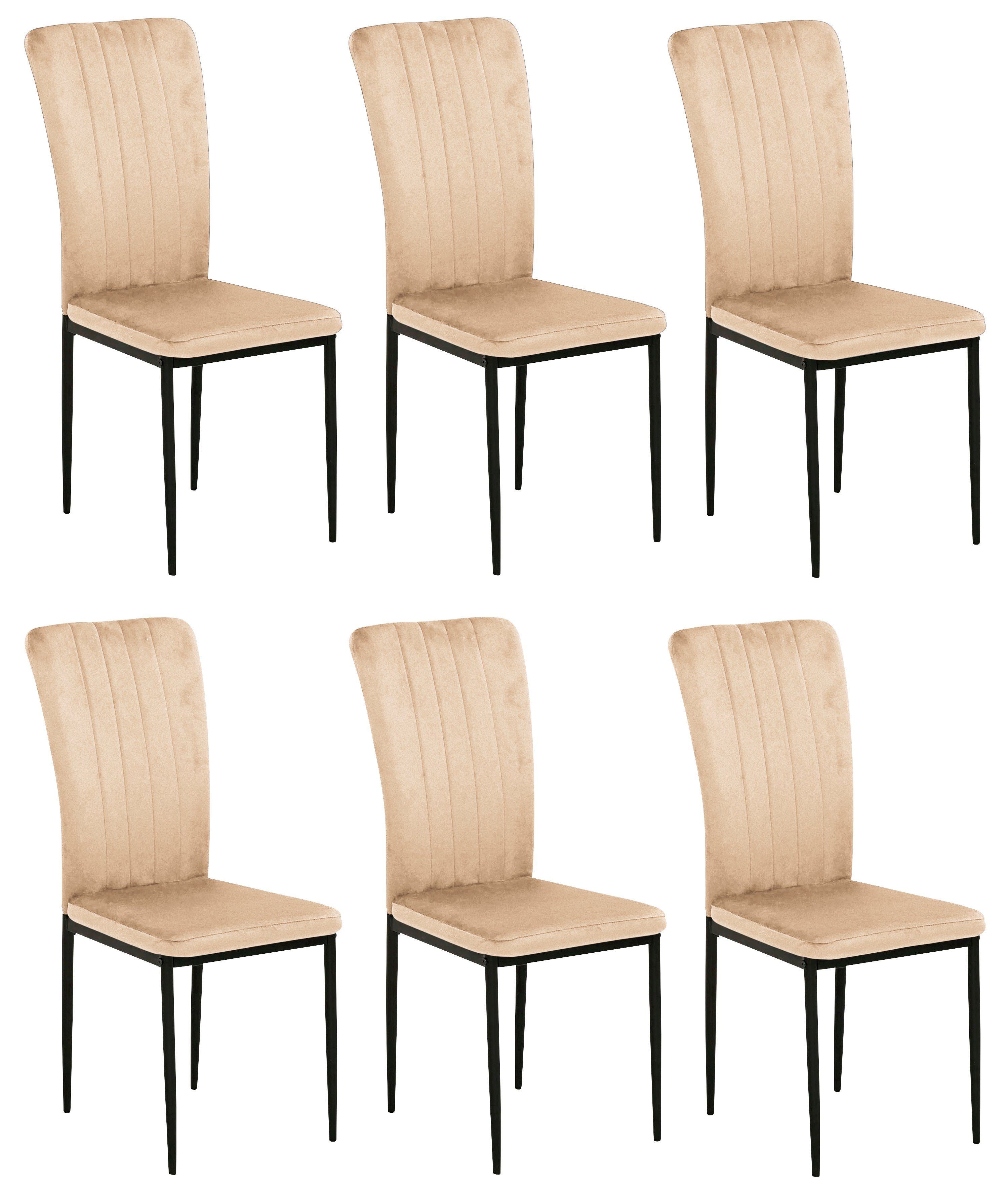 Home affaire 4-Fußstuhl "Bergamo", (Set), 6 St., Samt, erhältlich in Samt, günstig online kaufen