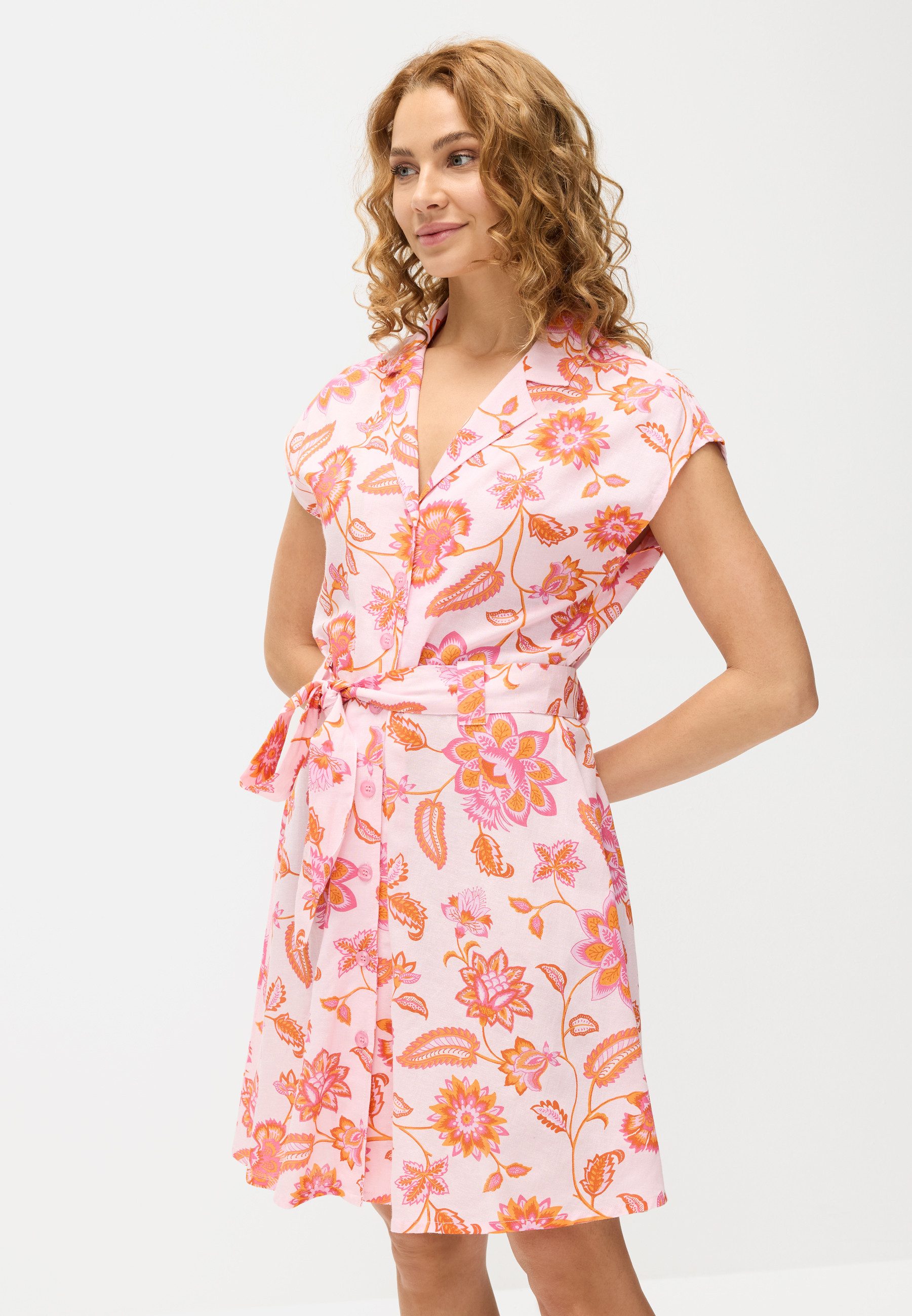 LASCANA Hemdblusenkleid (mit Bindegürtel) aus Leinenmix, mit Reverskragen, günstig online kaufen