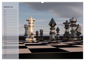 CALVENDO Wandkalender SCHACH - Spiel der Könige (Premium, hochwertiger DIN A2 Wandkalender 2023, Kunstdruck in Hochglanz)