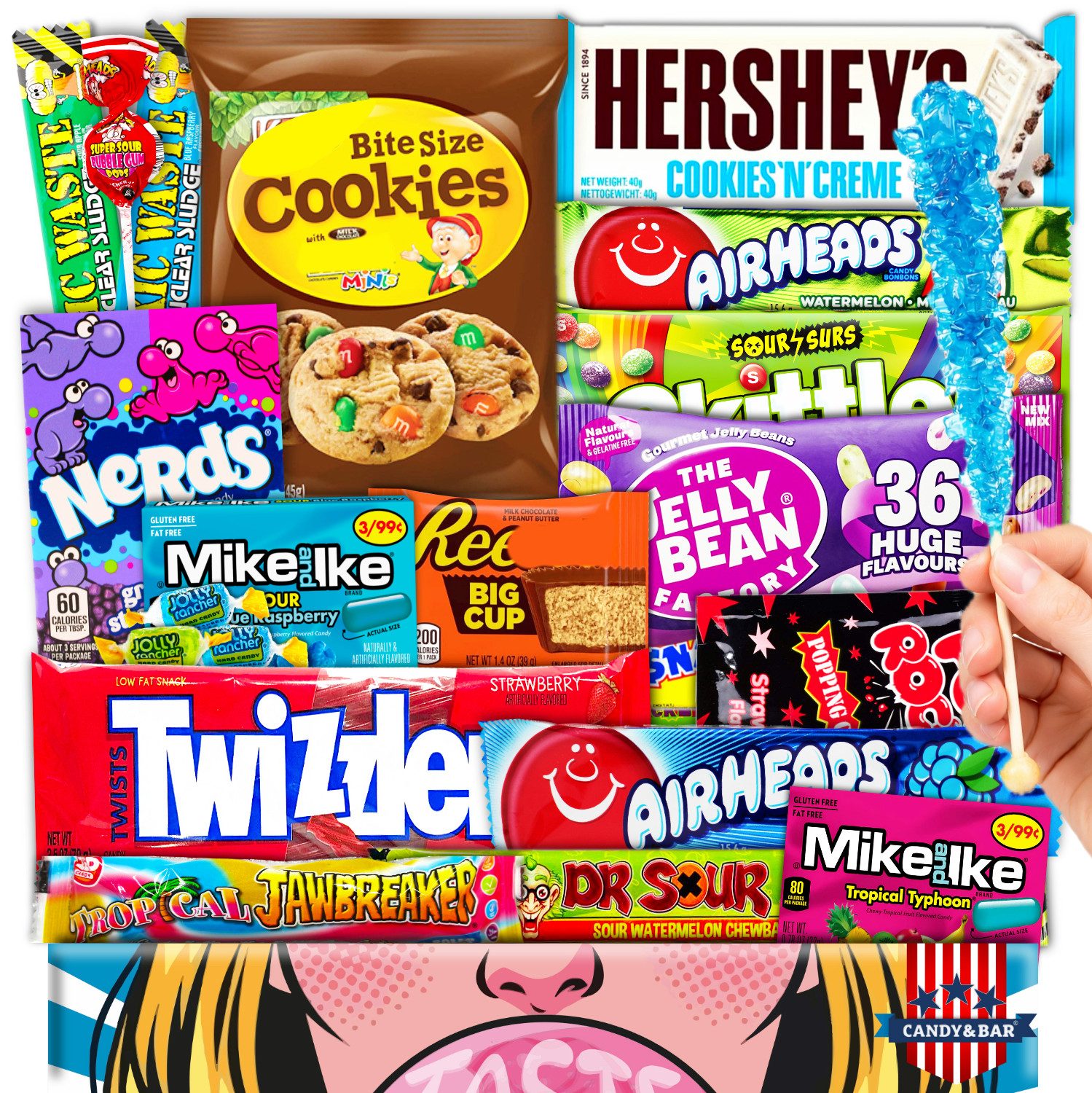 Candy & Bar Süßigkeit JUMBO USA Original Box, 21 US-Süßigkeiten & Snacks