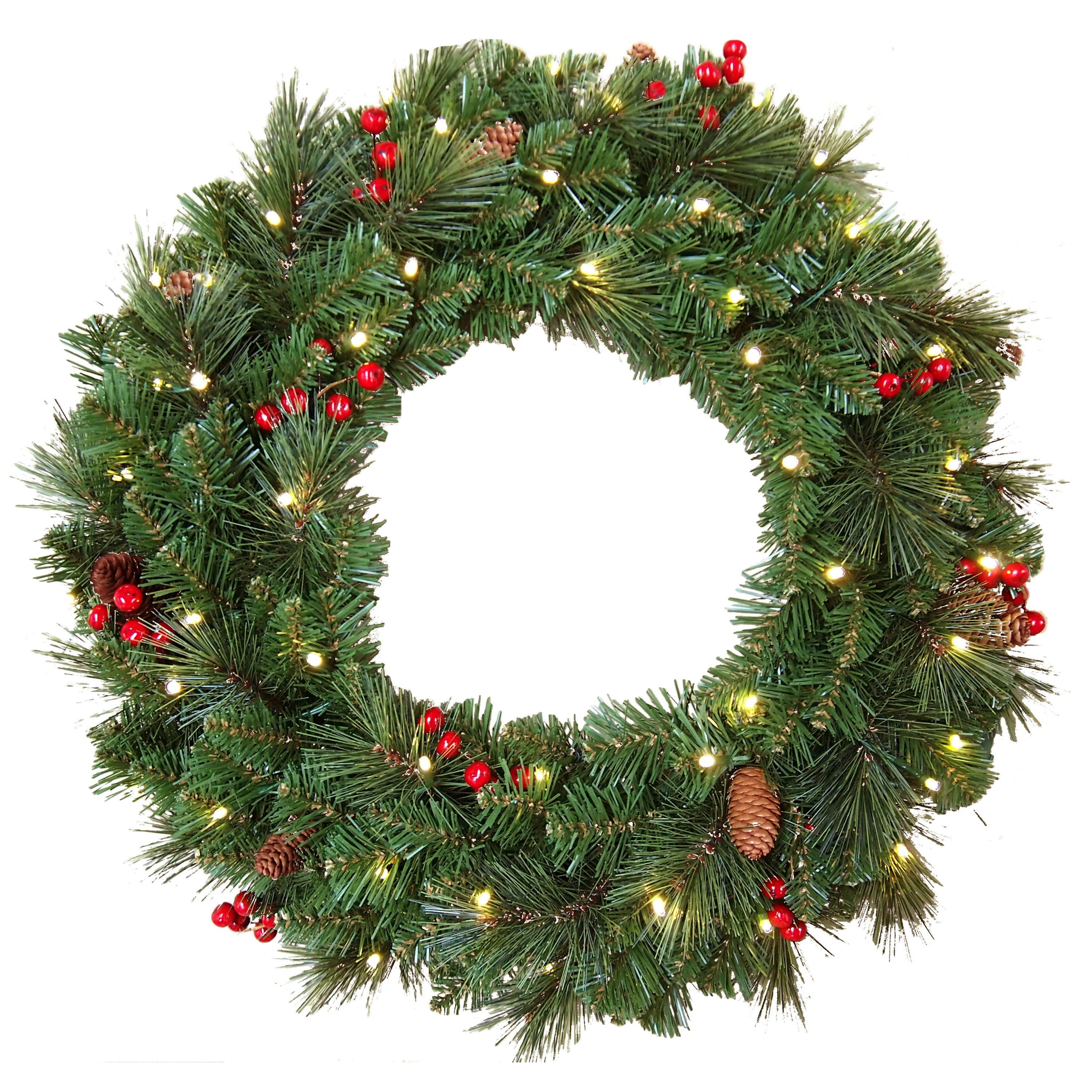Kunstkranz Künstlicher Kranz Weihnachtskranz BUKAREST, geschmückt, LEDs, Ø60cm, artplants