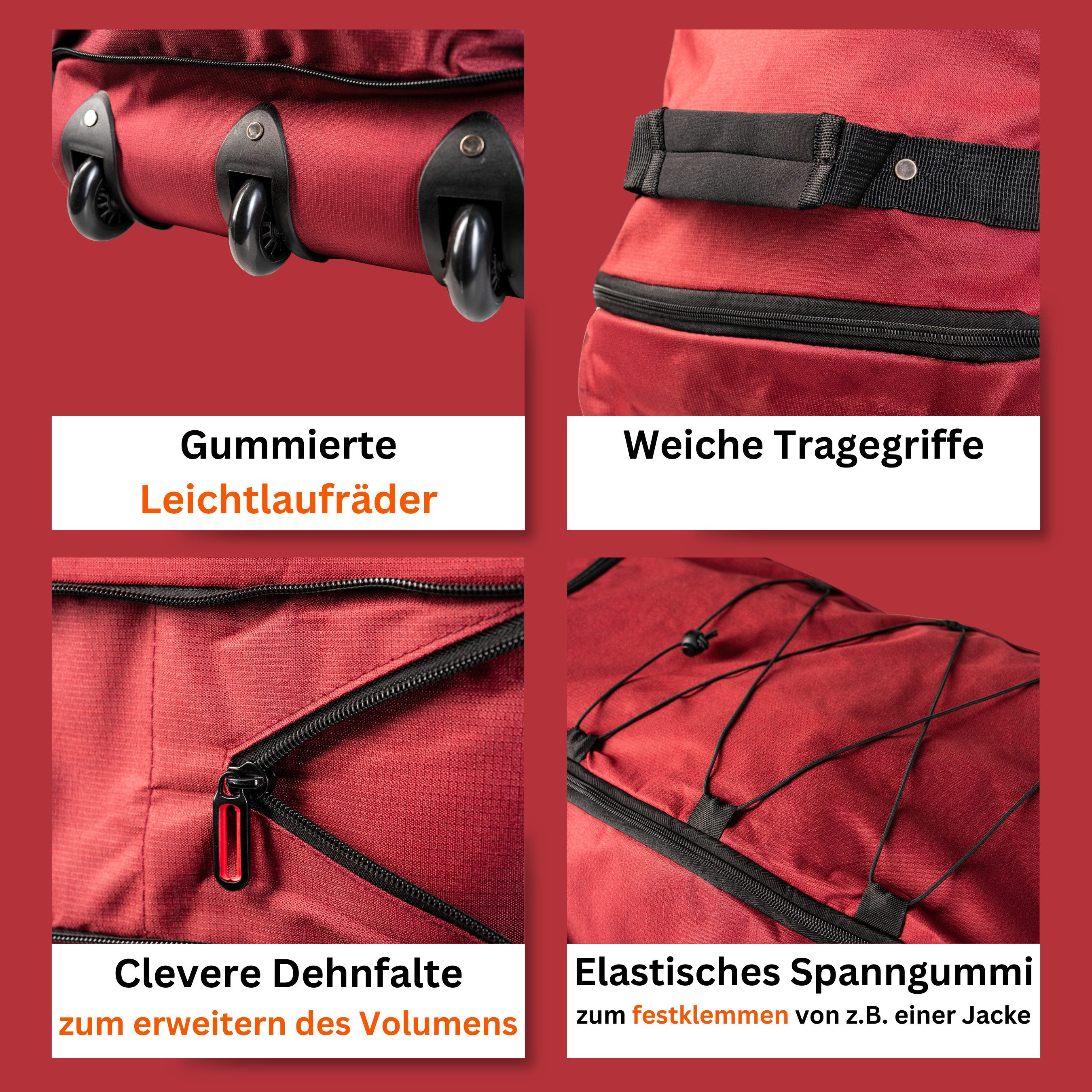 cocoono Reisetasche Faltbare Reisetasche mit Rollen 120 L – XXL Rolltasche – Bild 5 von 5